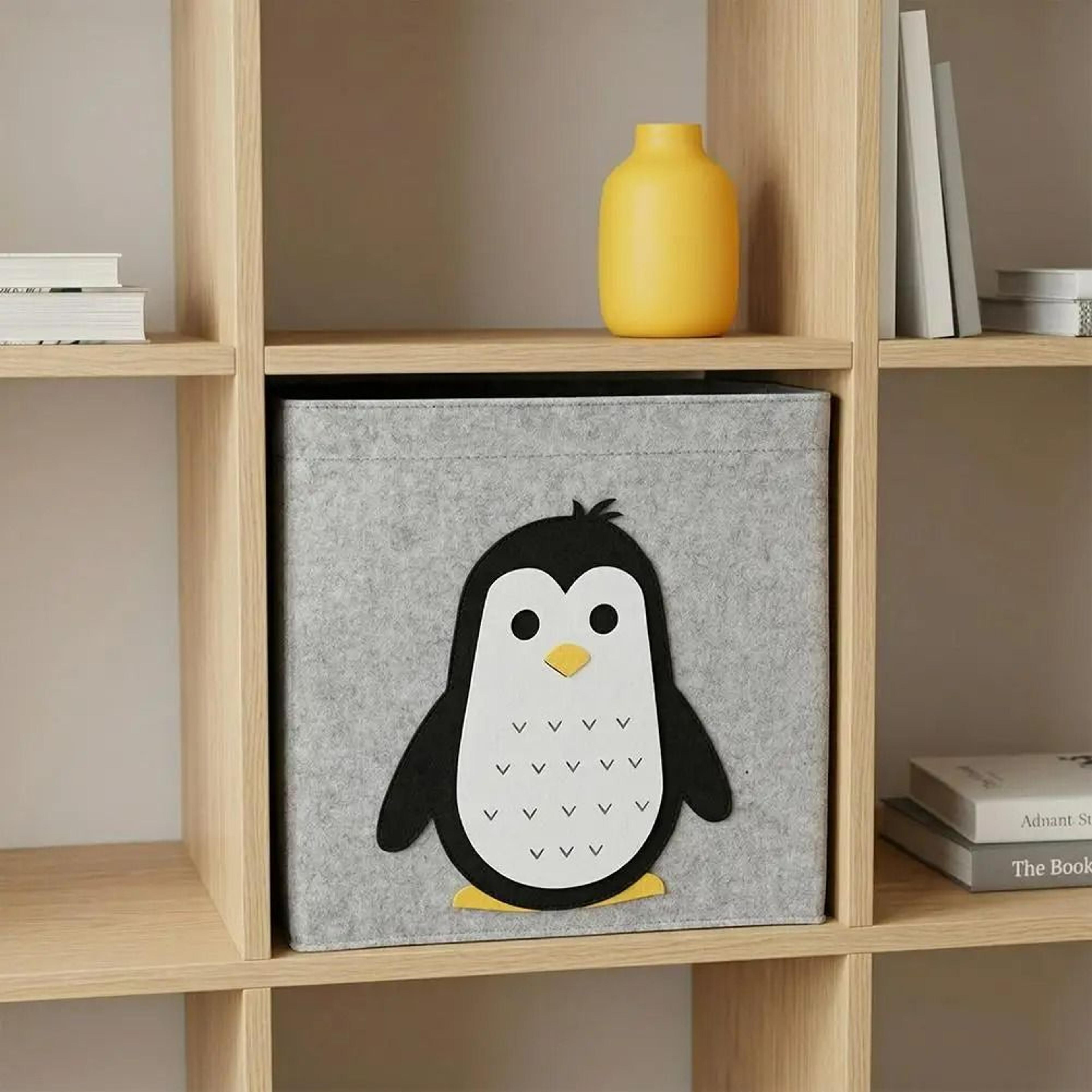 Foldable Cartoon Animal Felt Storage Cube Kids Toy Organizer Bin 6