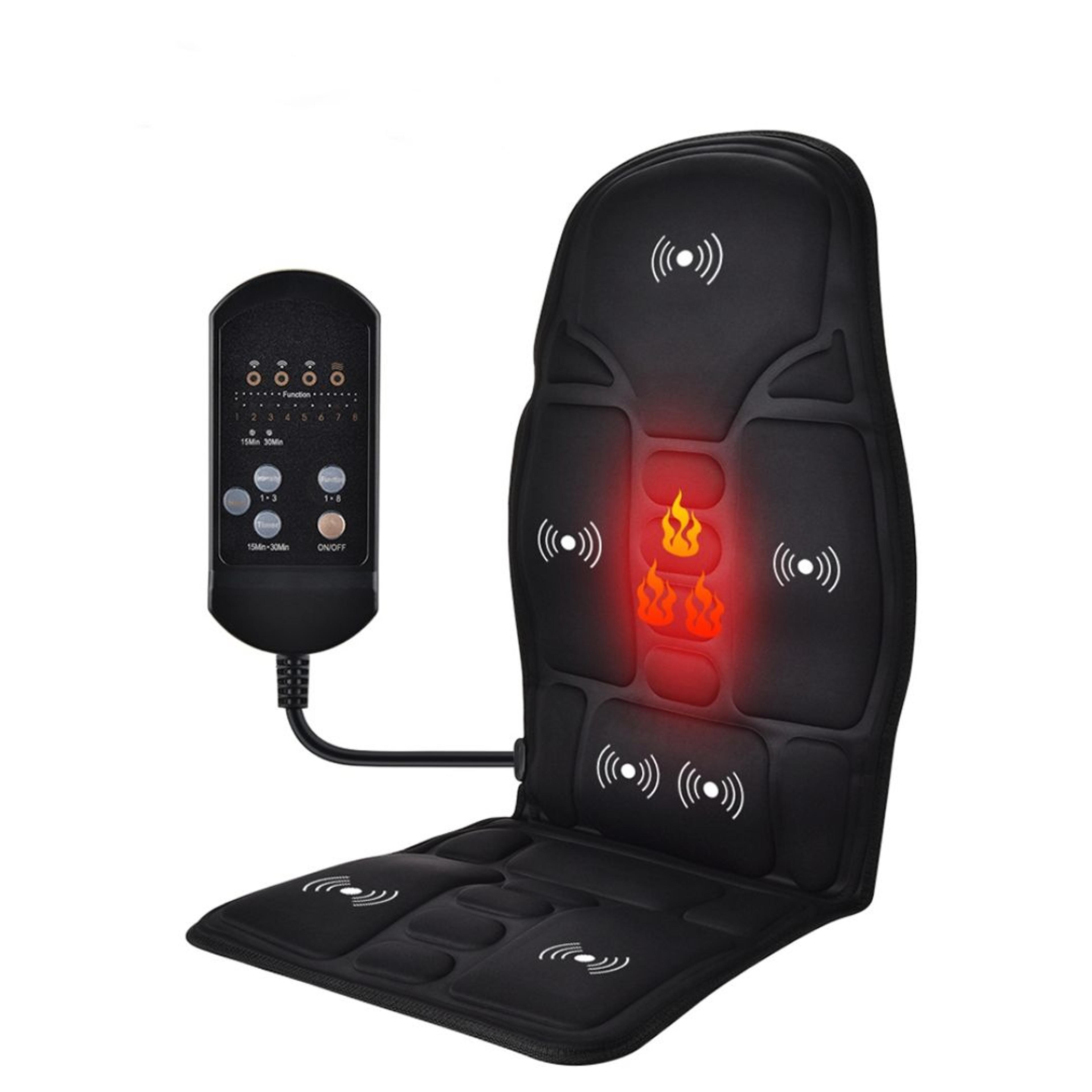 totalrelief electric back massager chair pad with heat – full body vibrating cushion for home office or car use