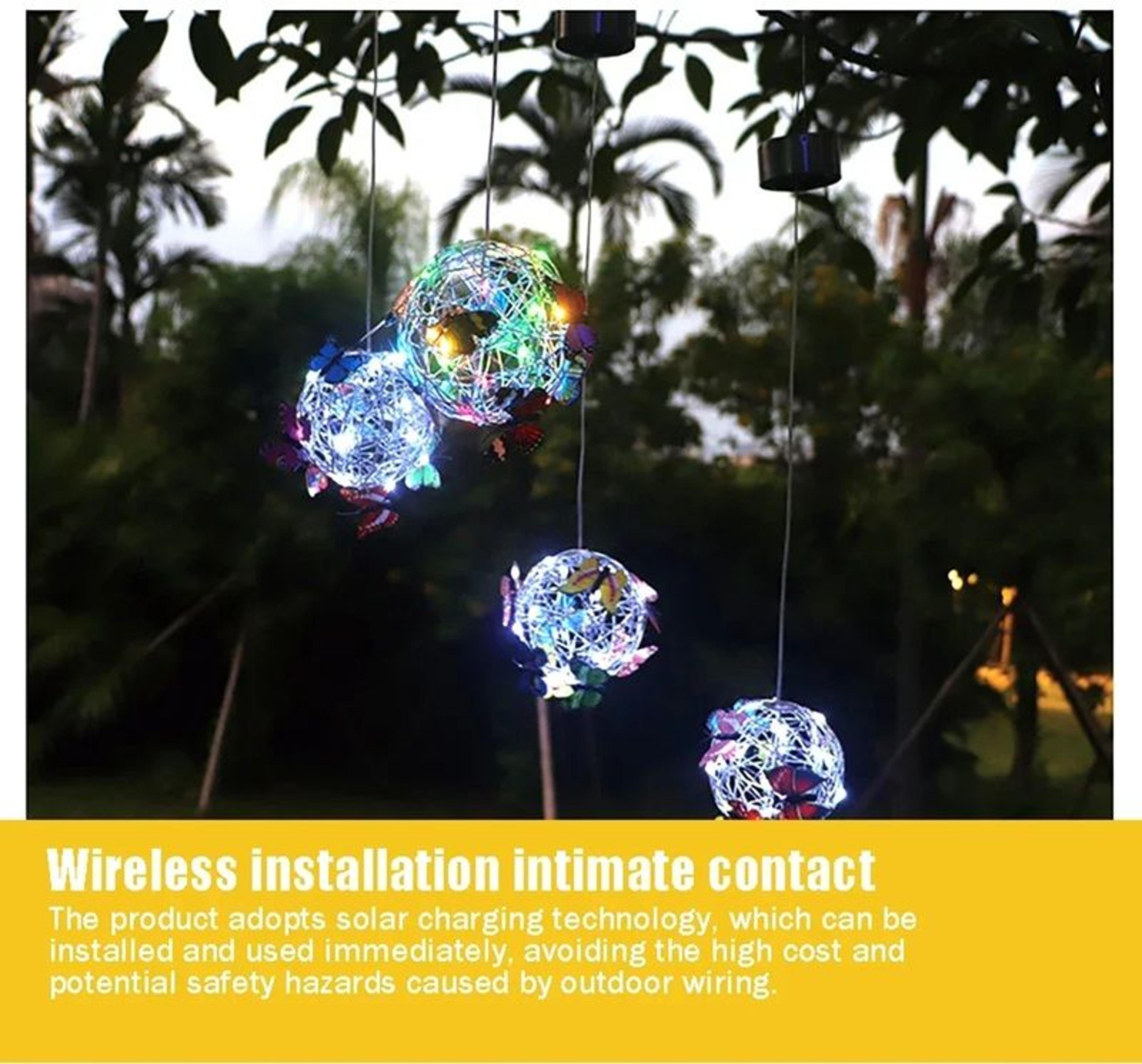 LumiWings Solar Butterfly Wind Chime  Colorful Outdoor LED Light For Garden  Patio Decor 2