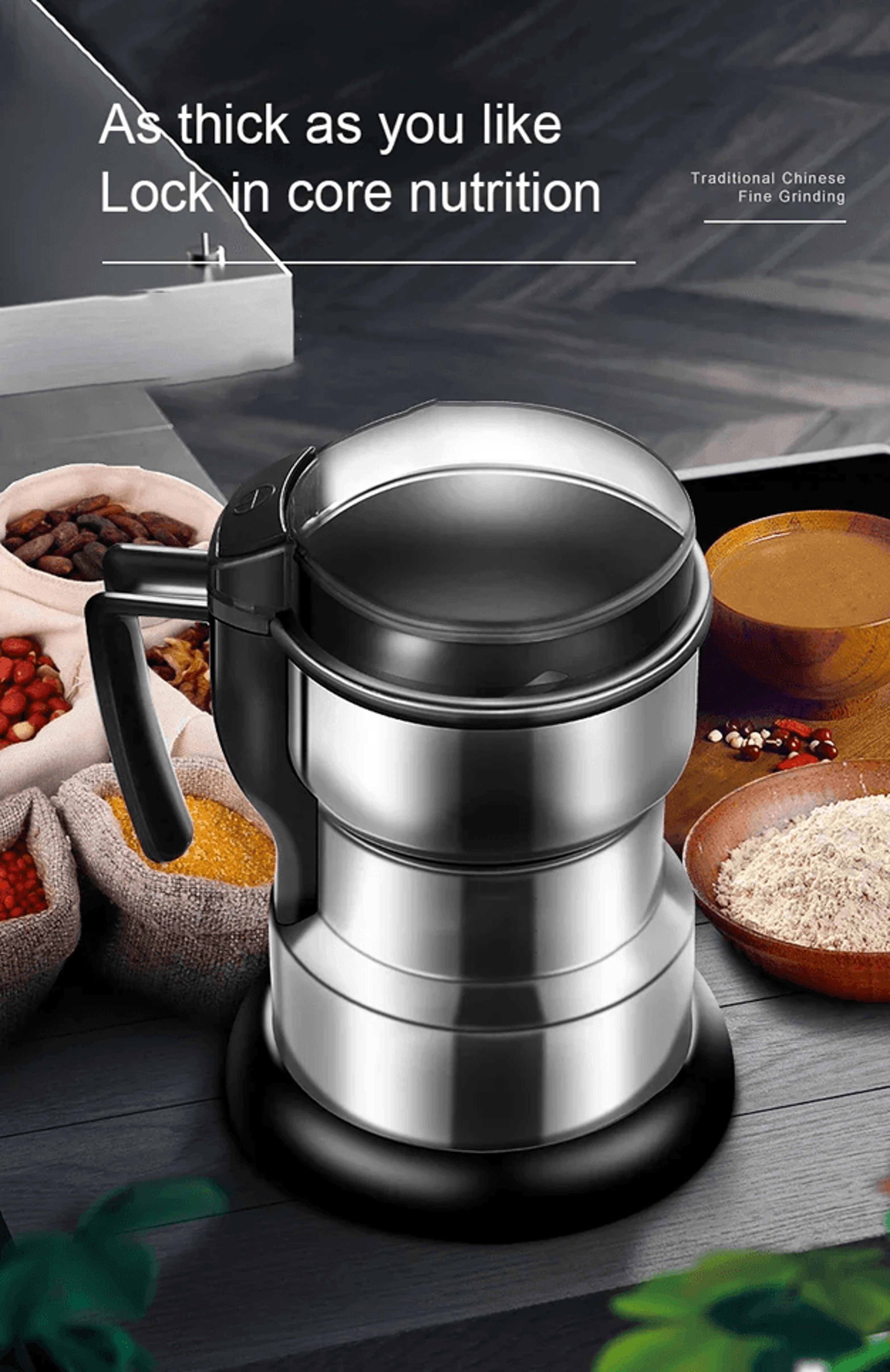 electric coffee and spice grinder – multifunctional kitchen mill for beans, nuts & grains