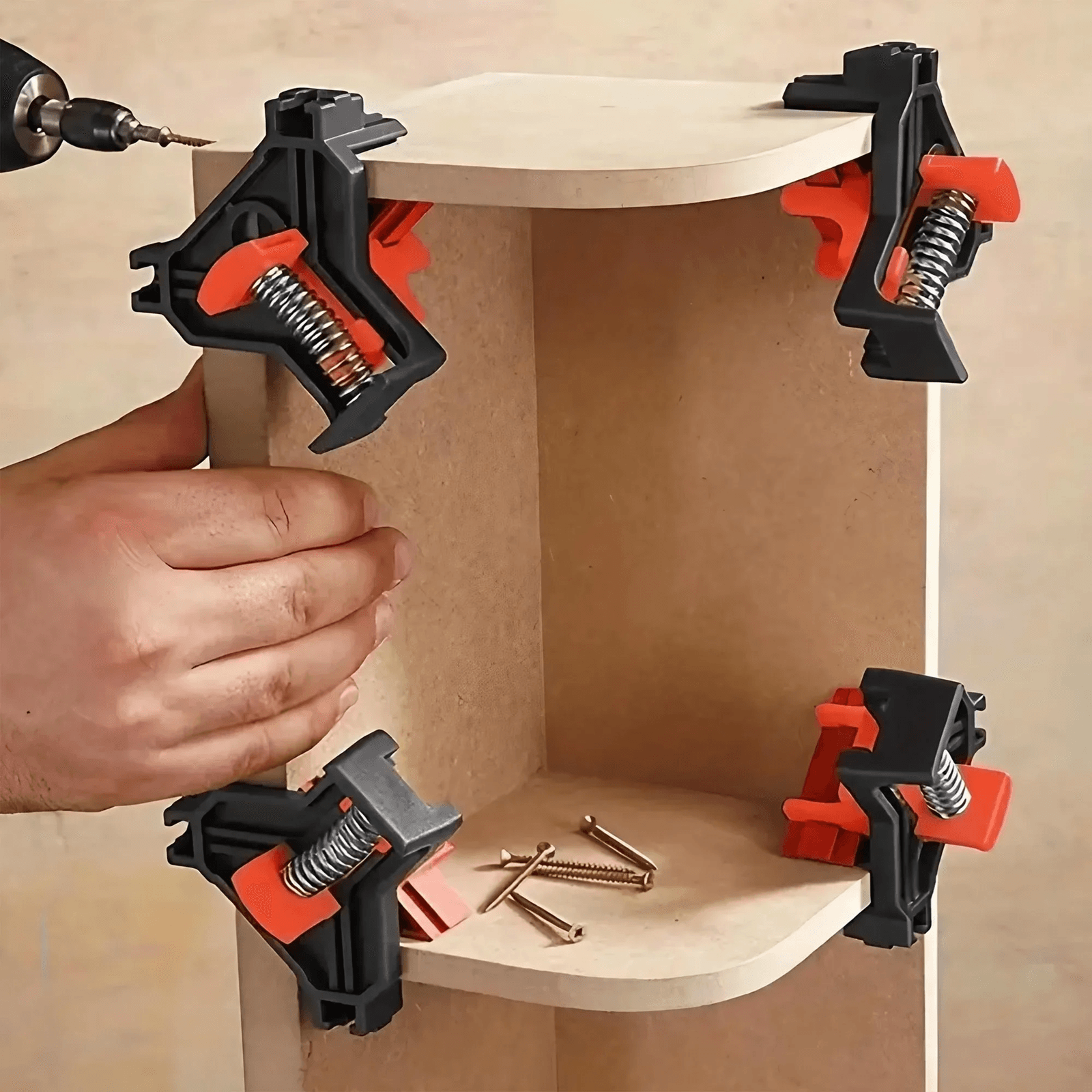 precision 90 degree right angle woodworking clamp heavy duty corner assembly tool for cabinets frames and diy projects