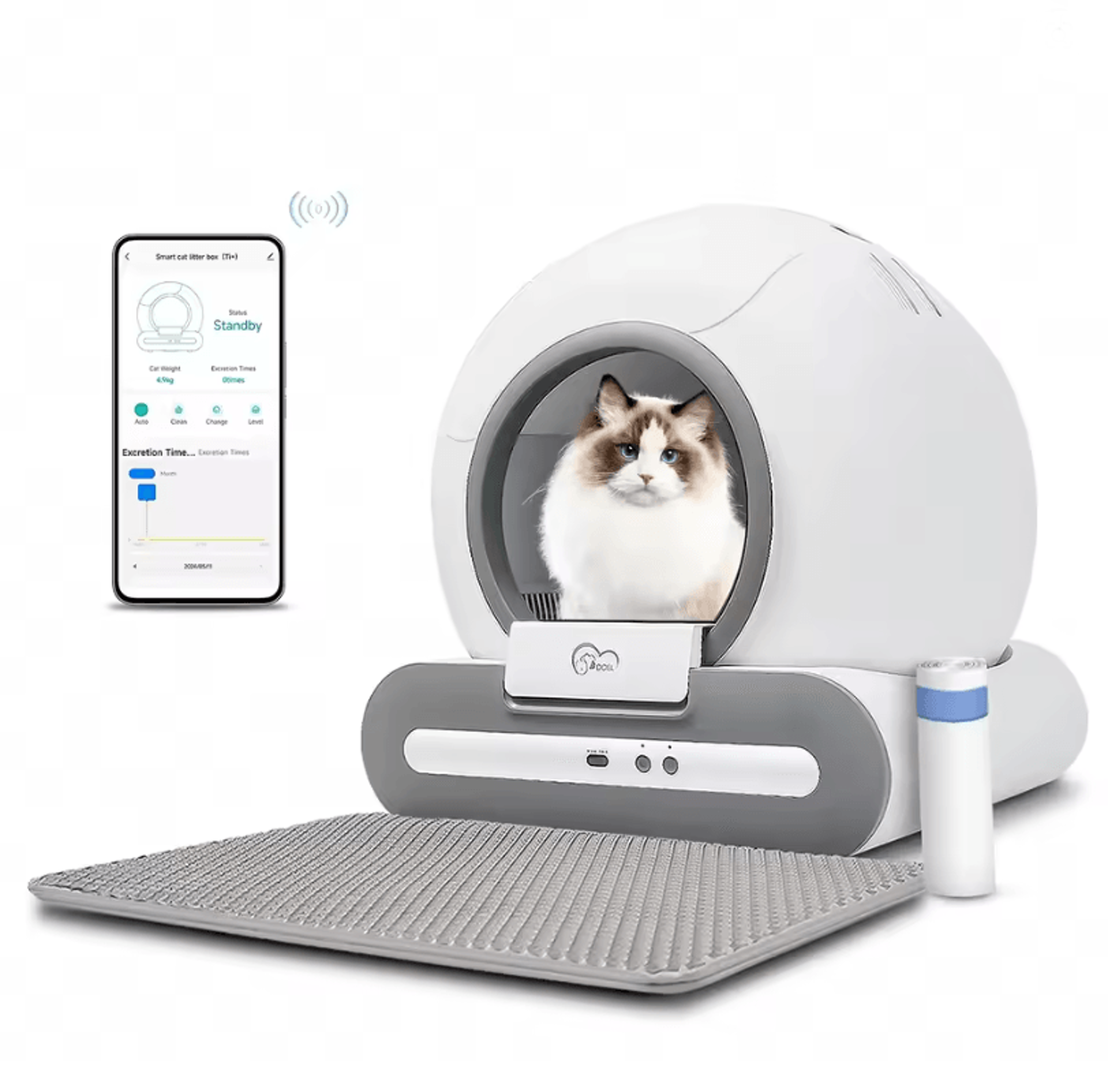 smart automatic cat litter box with self cleaning and app control for multiple cats