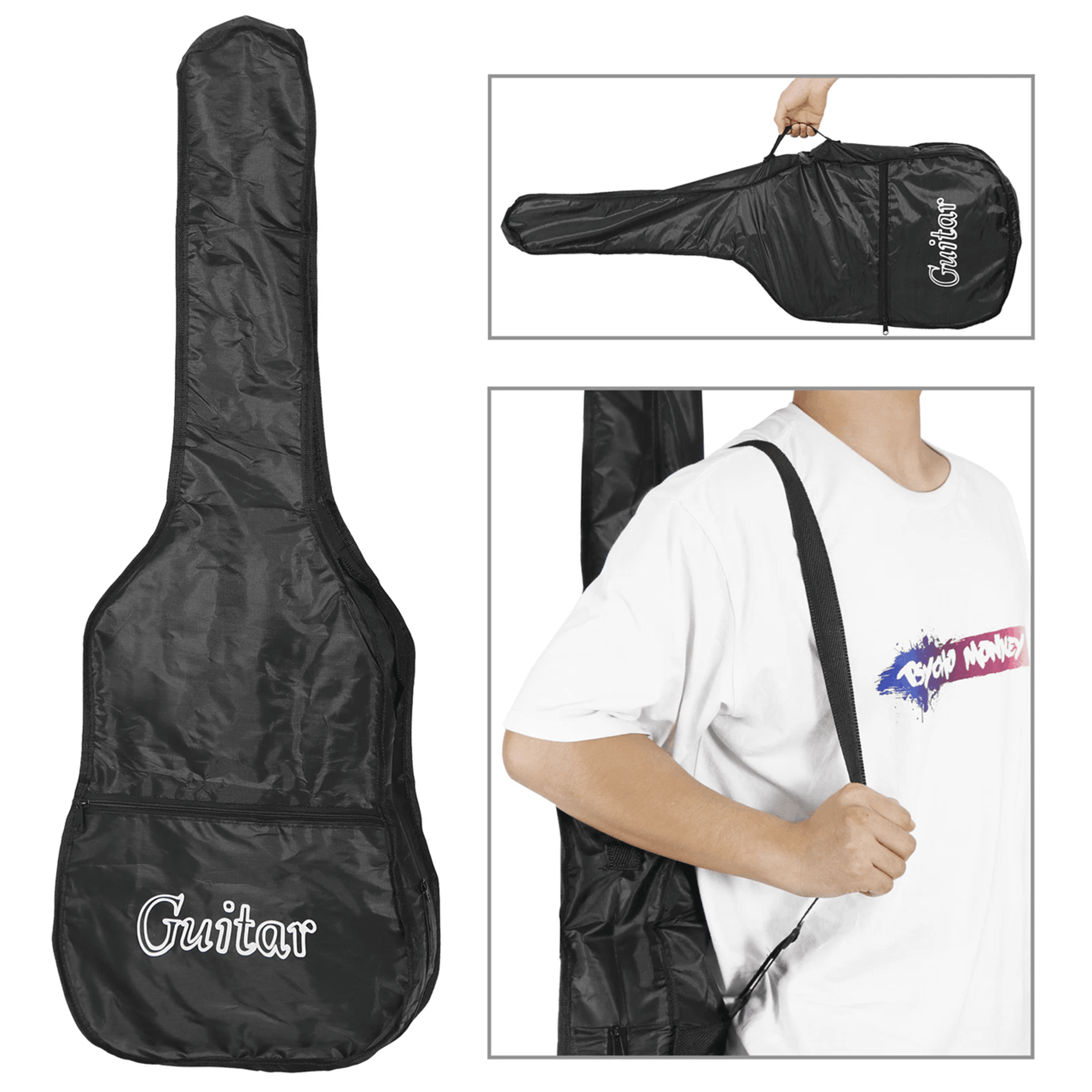 38 Inch Beginner Acoustic Guitar Kit With Case Strap Tuner And Pick For Students And Adults 2