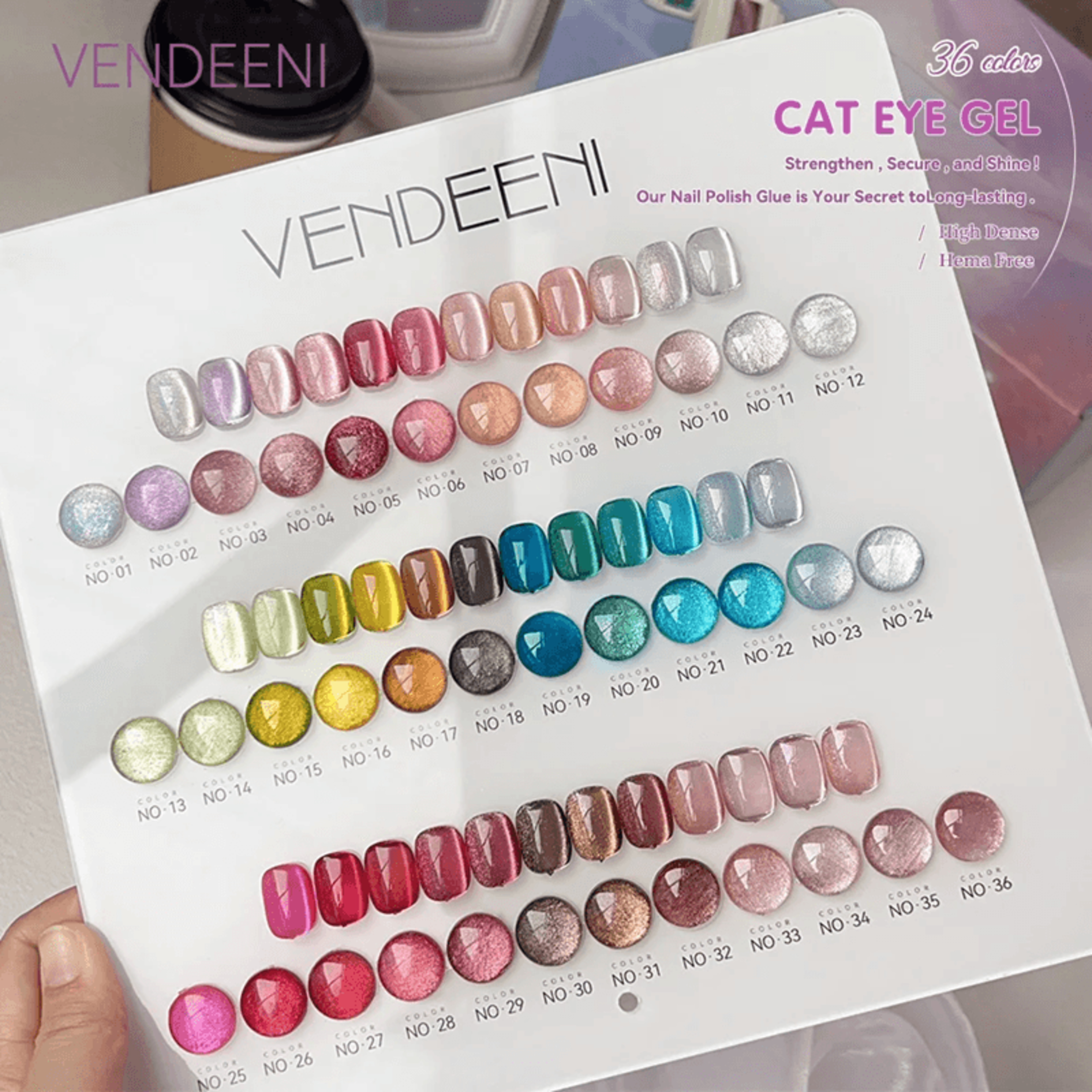 36 Color Magnetic Cat Eye Gel Polish Set With Reflective Holographic Shine For Nail Art Design 1