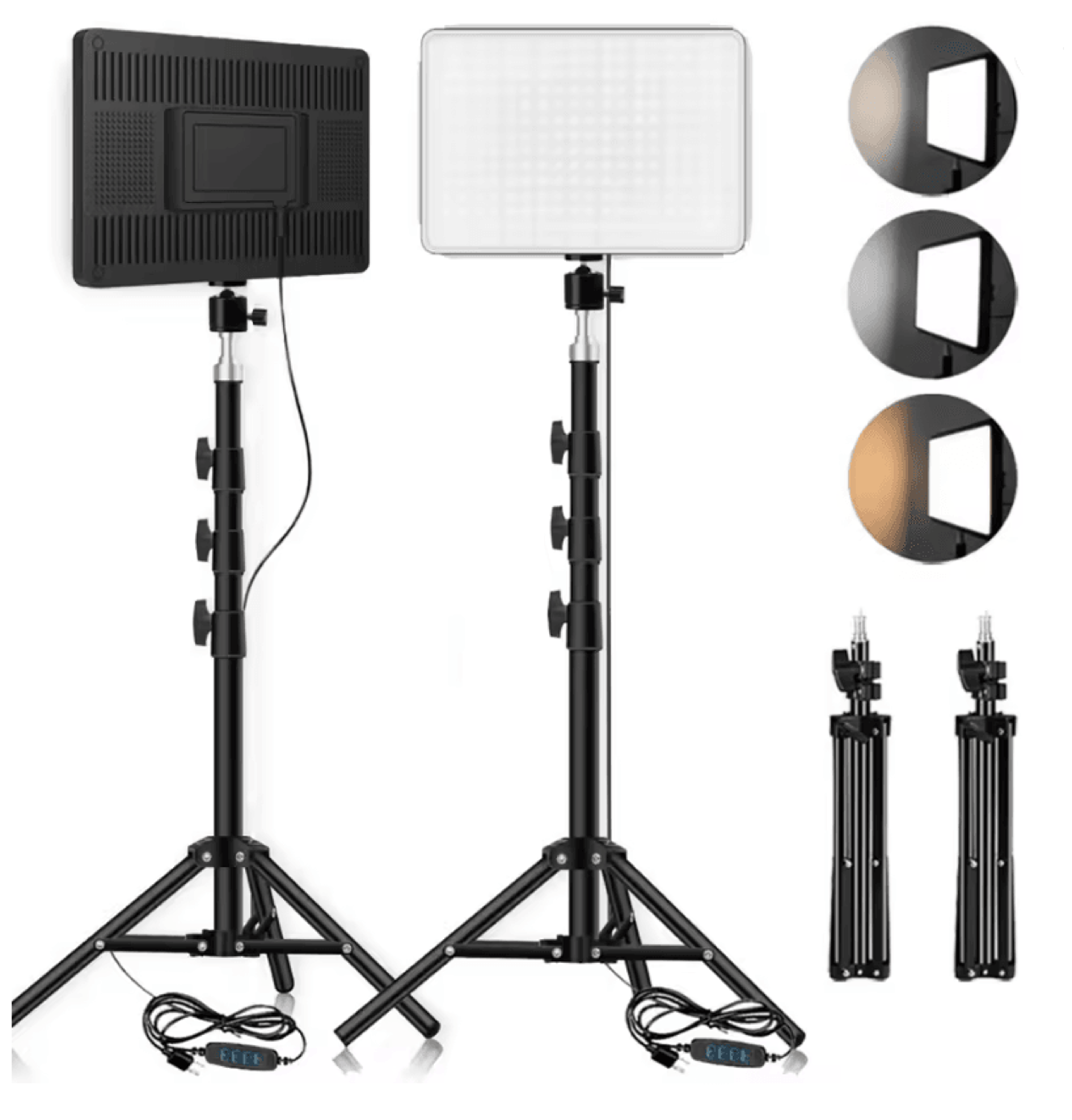 led video conference light with adjustable tripod for zoom calls live streaming and photography