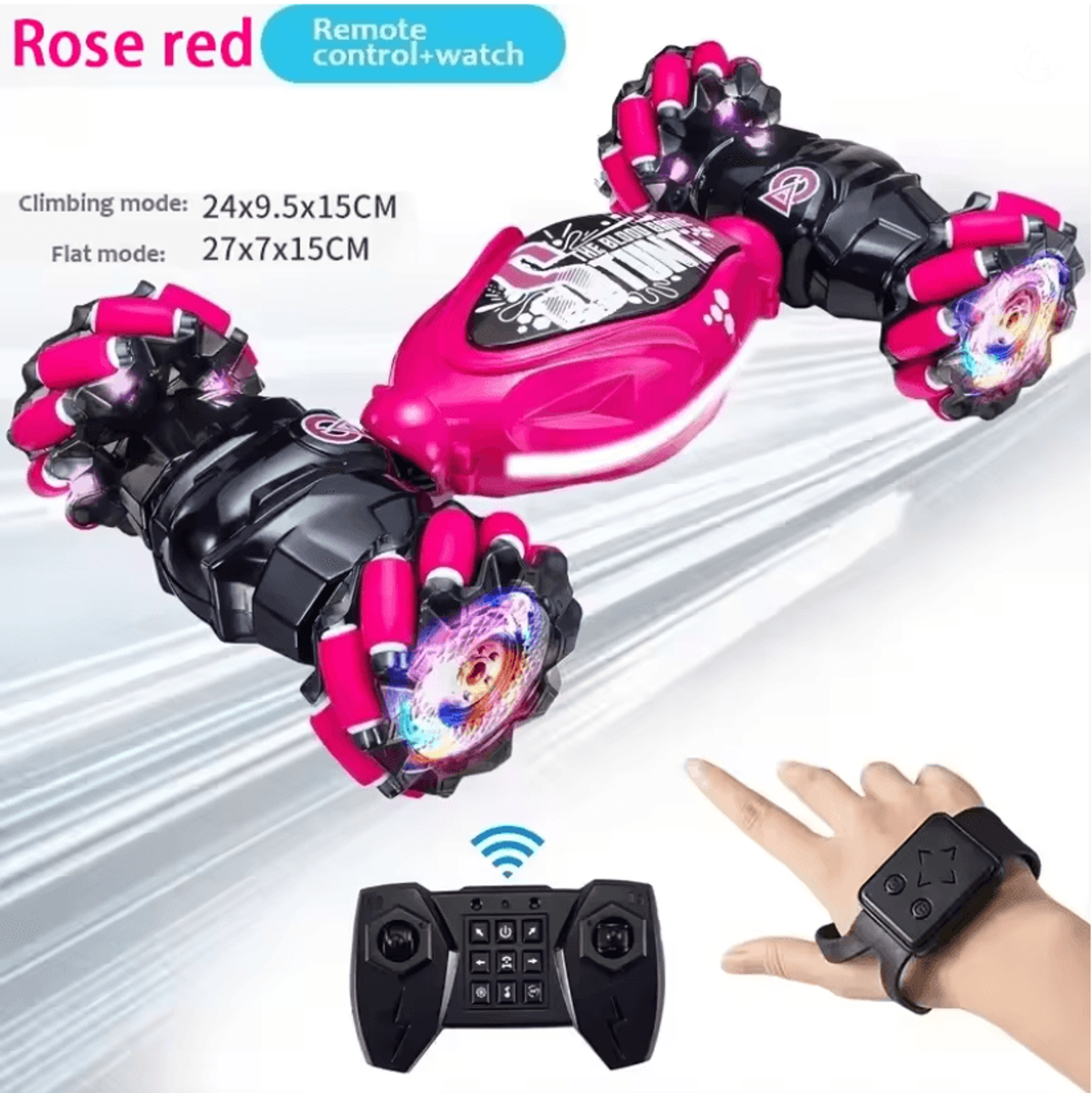 4wd drift & gesture control rc stunt car with led lights
