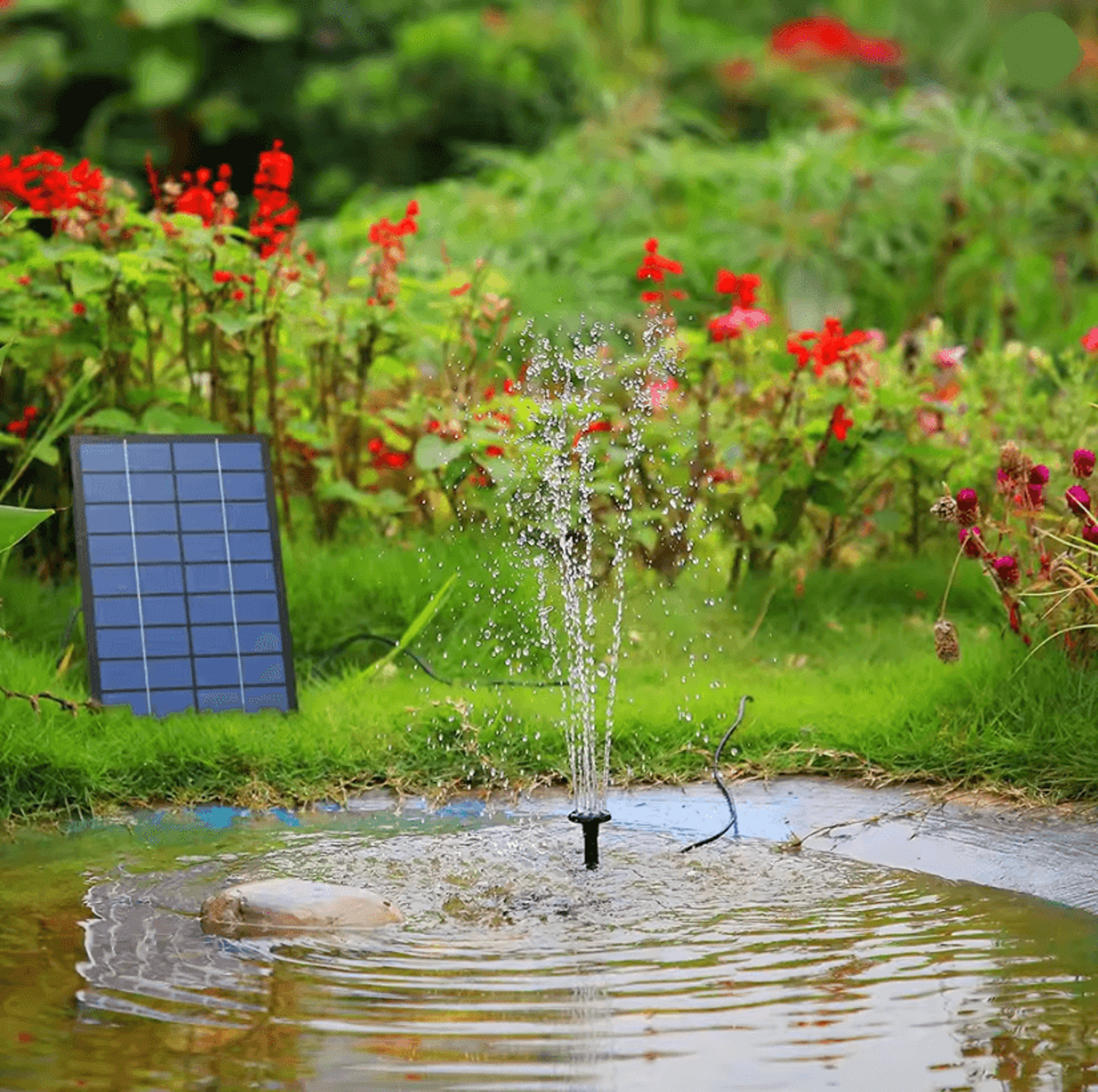 sunwave solar fountain pump kit with 6 nozzles for garden bird bath pond