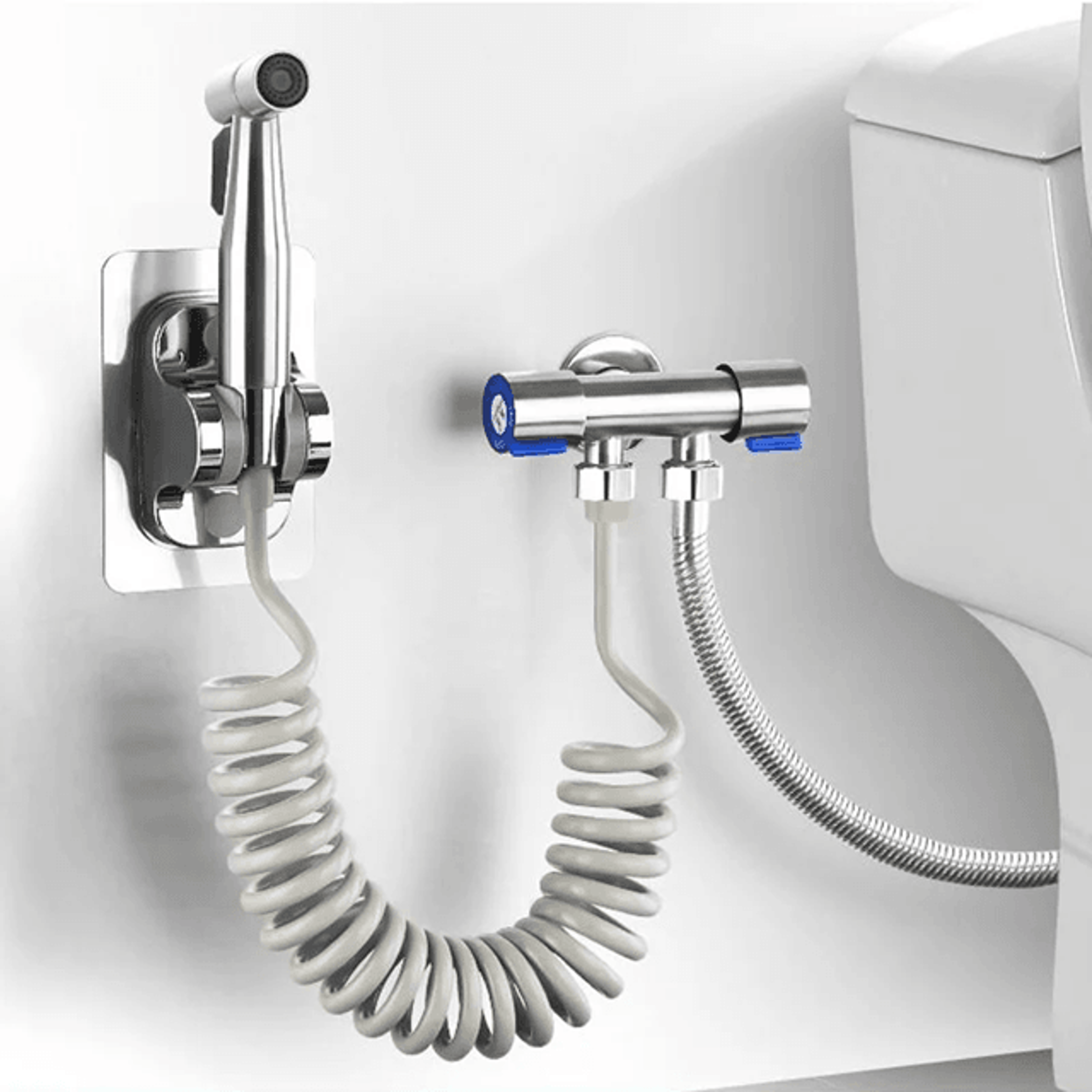 stainless steel handheld bidet sprayer set for toilet with self cleaning nozzle