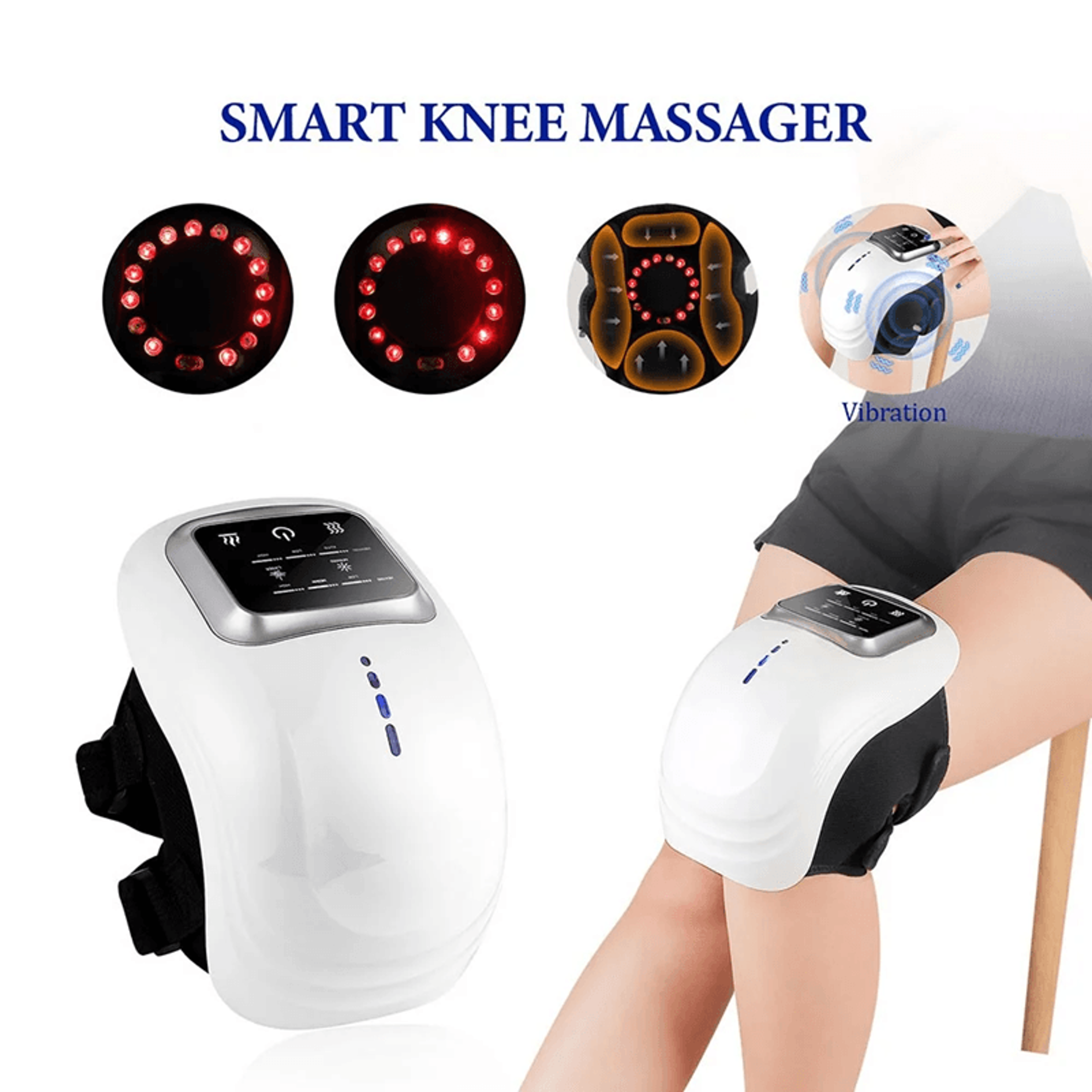 smart knee massager with vibration and air pressure therapy for knee shoulder and elbow relief