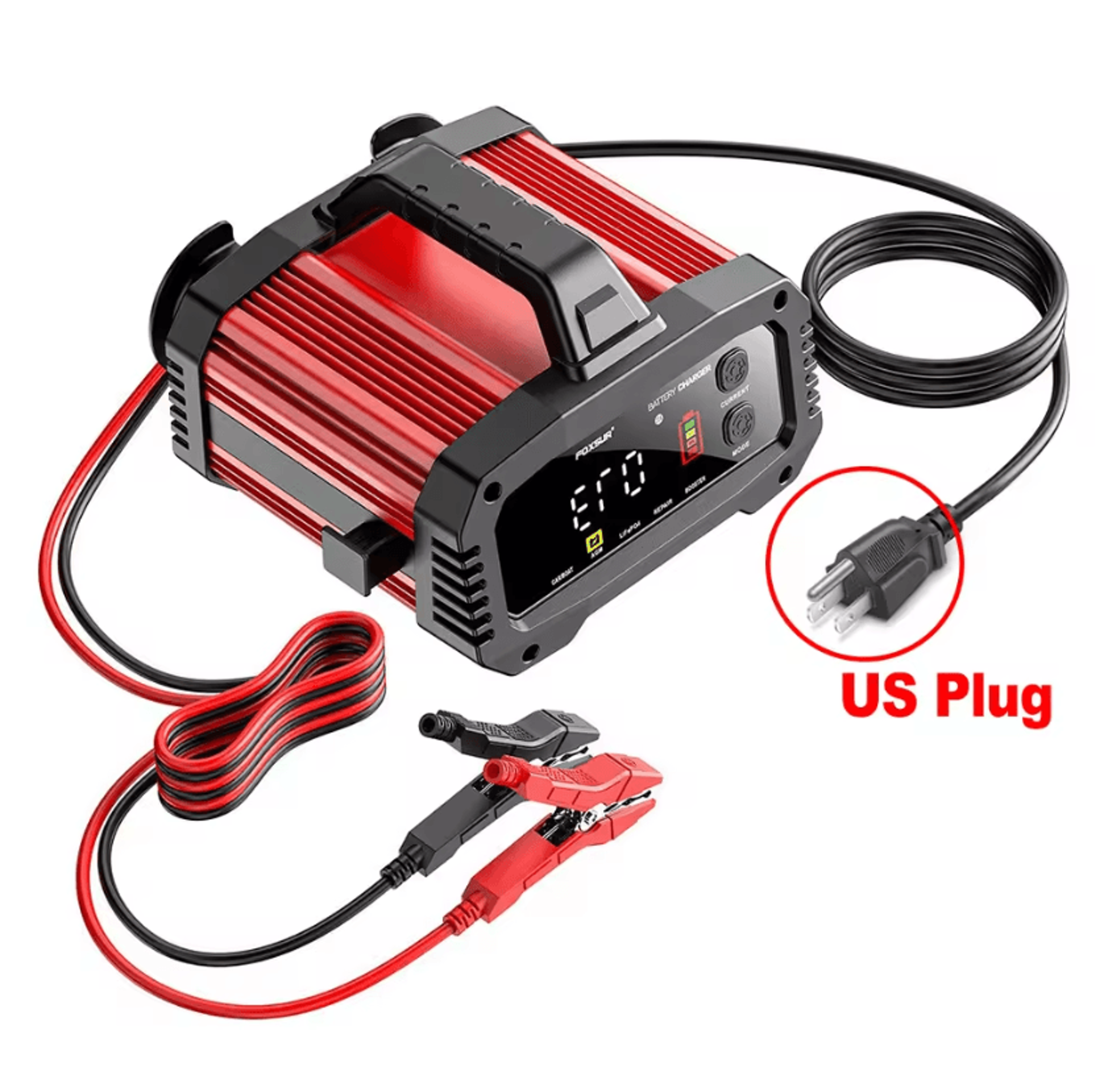 Smart Car Battery Charger 25A 15A For 12V 24V AGM GEL LiFePO4 Motorcycle And Auto Batteries 5