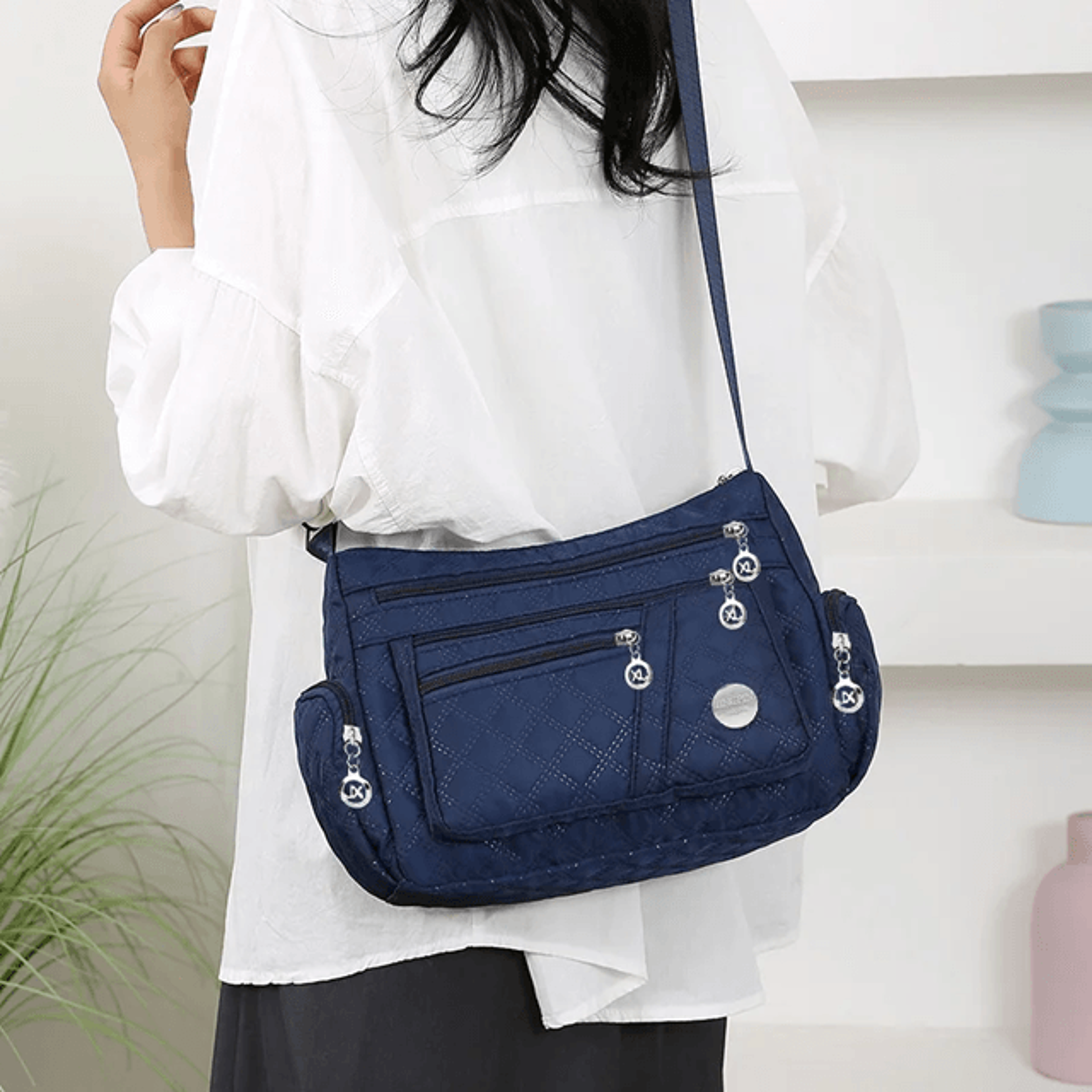 nylon crossbody bag for women lightweight oxford cloth travel handbag