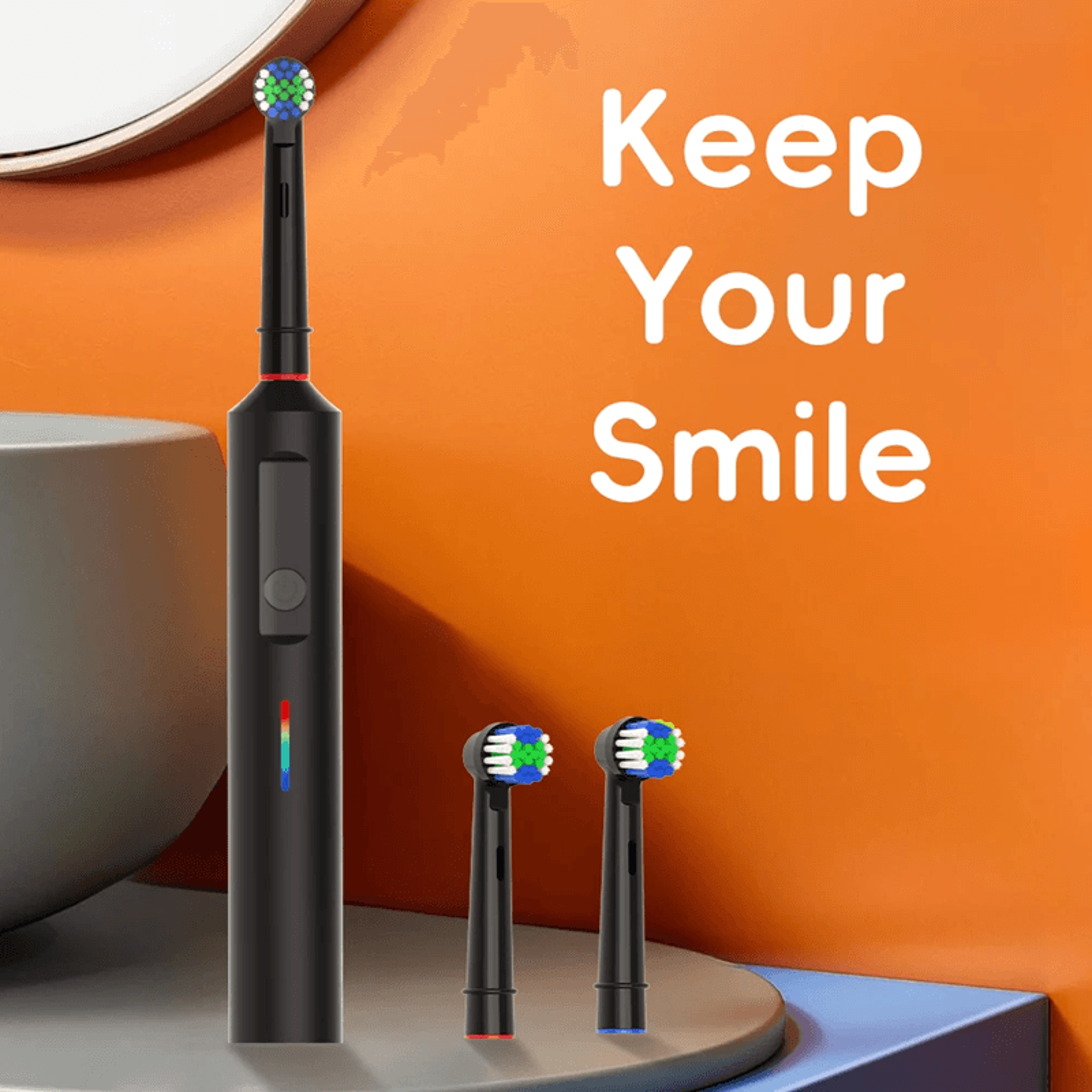 rechargeable rotating electric toothbrush with usb charging and oral b compatible brush heads
