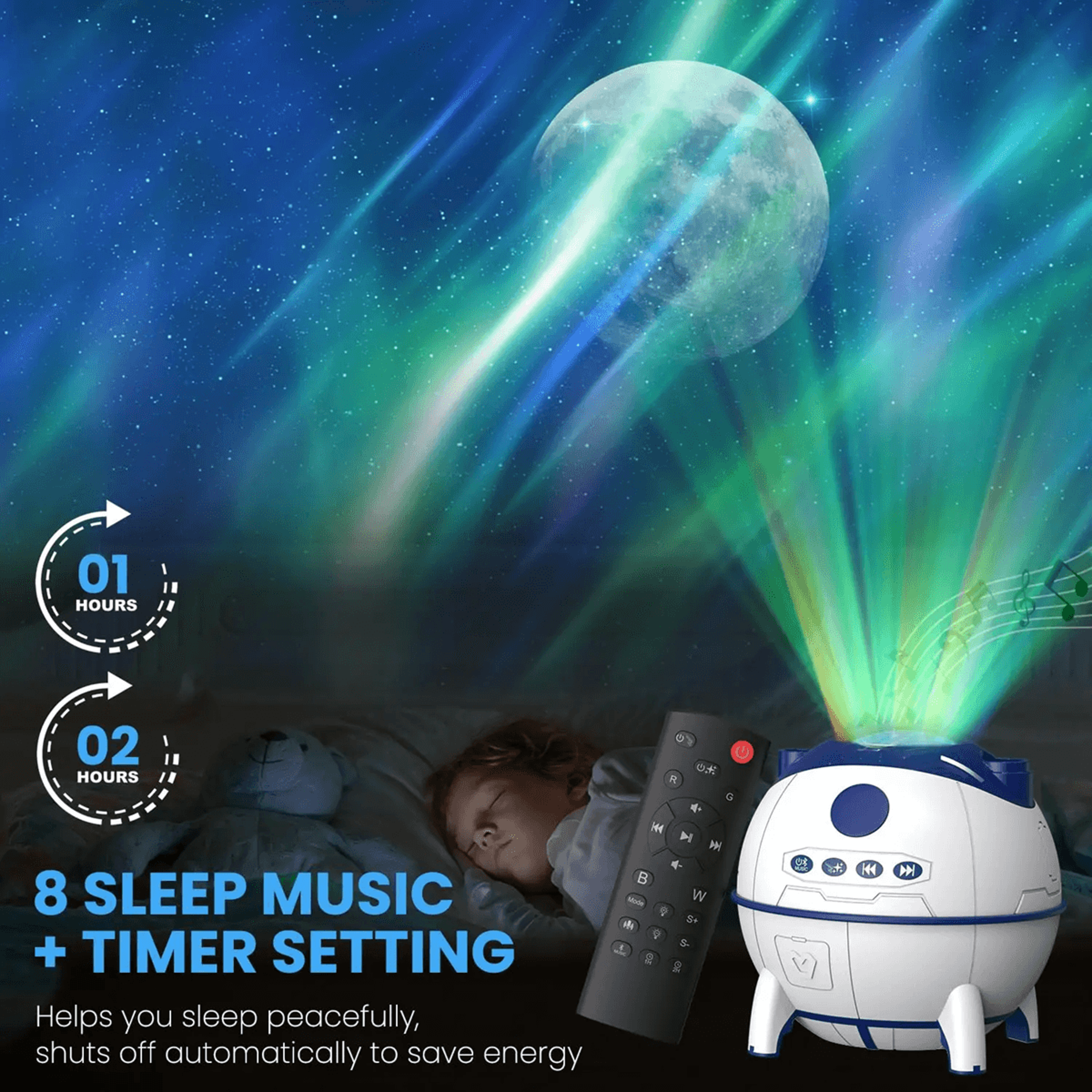 galaxy projector night light for kids and adults with planetarium sky effect