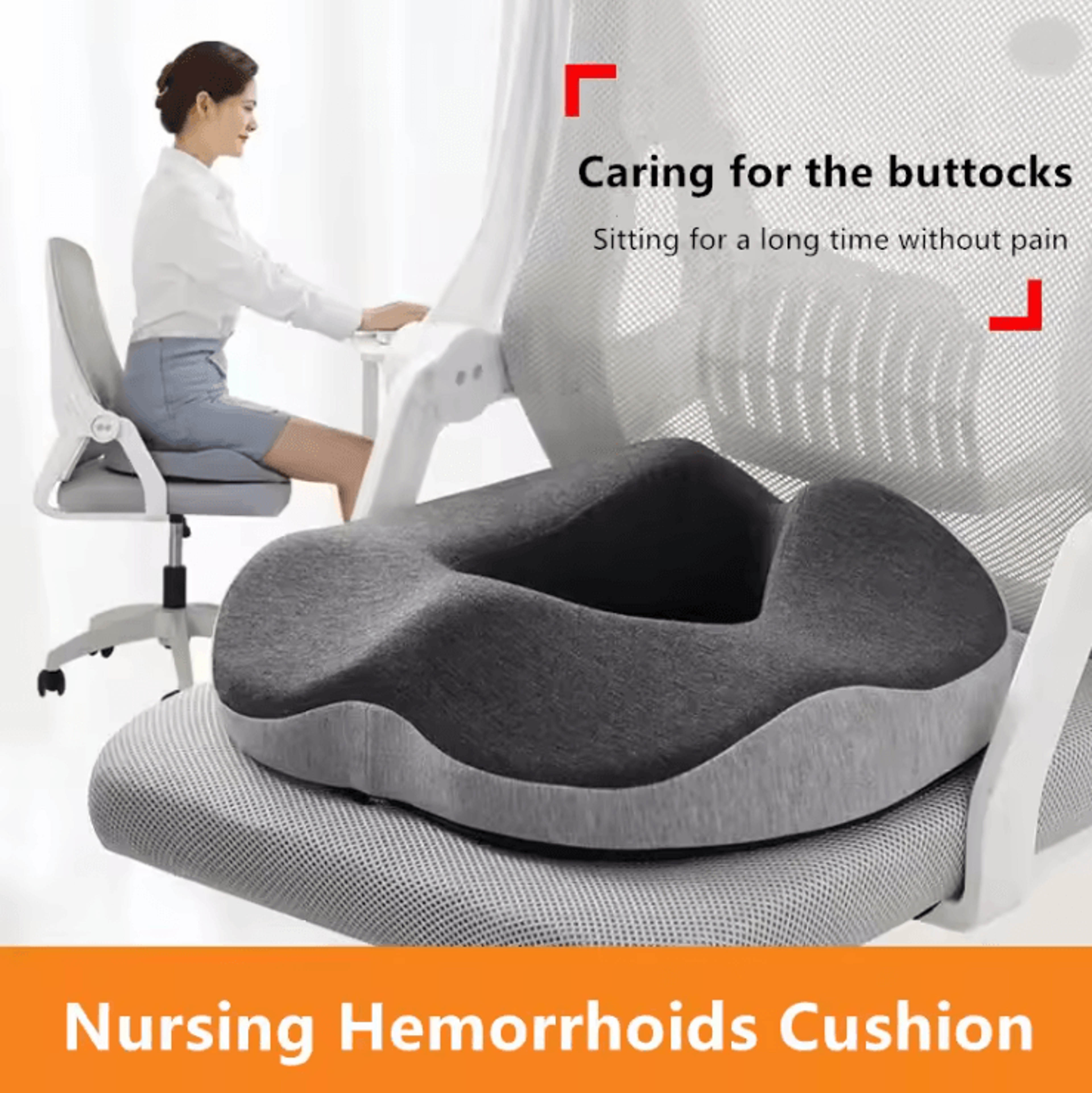 orthopedic donut seat cushion memory foam for hemorrhoids tailbone and sciatica relief