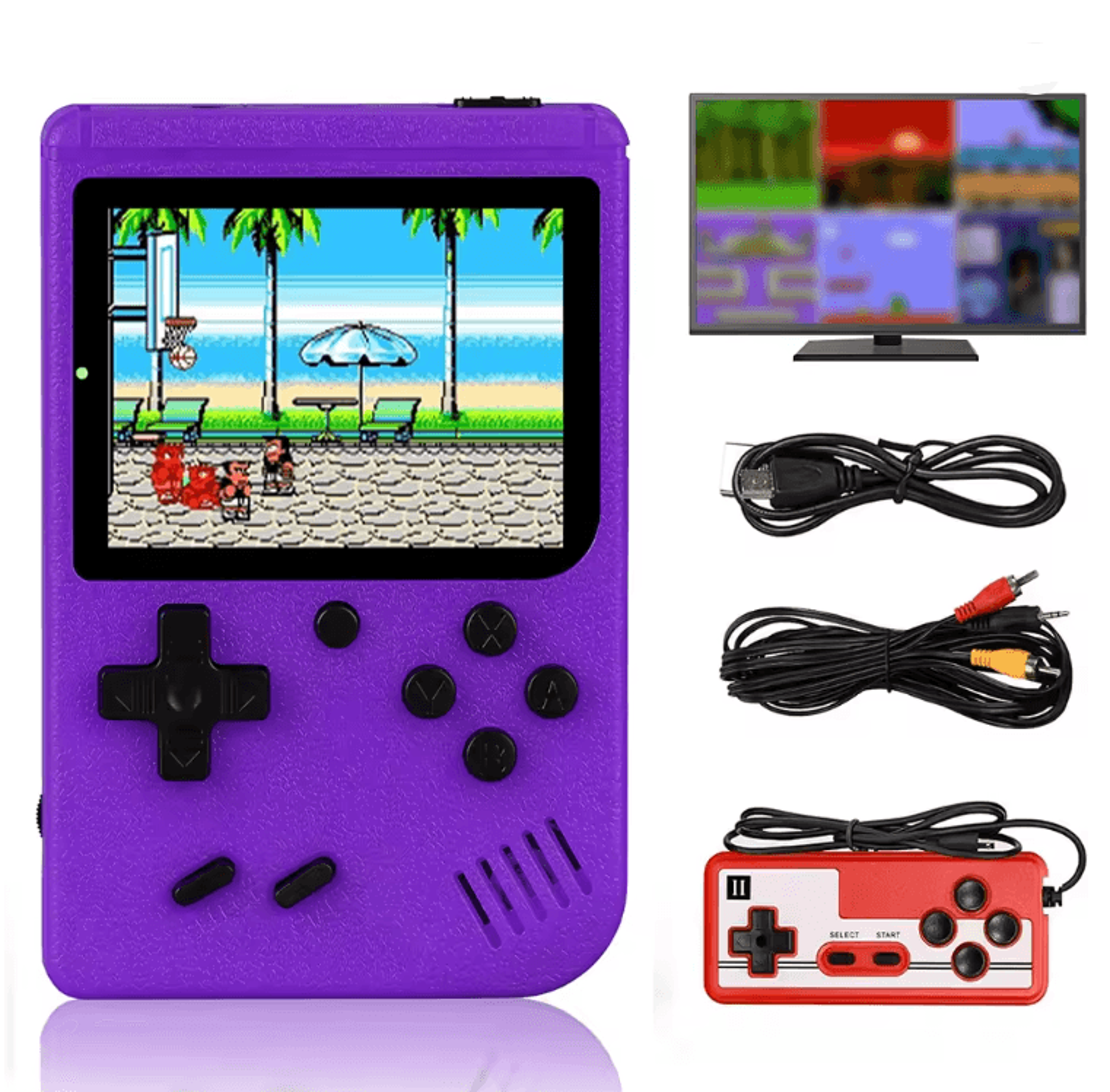 retro handheld game console with 500 built in games and av output