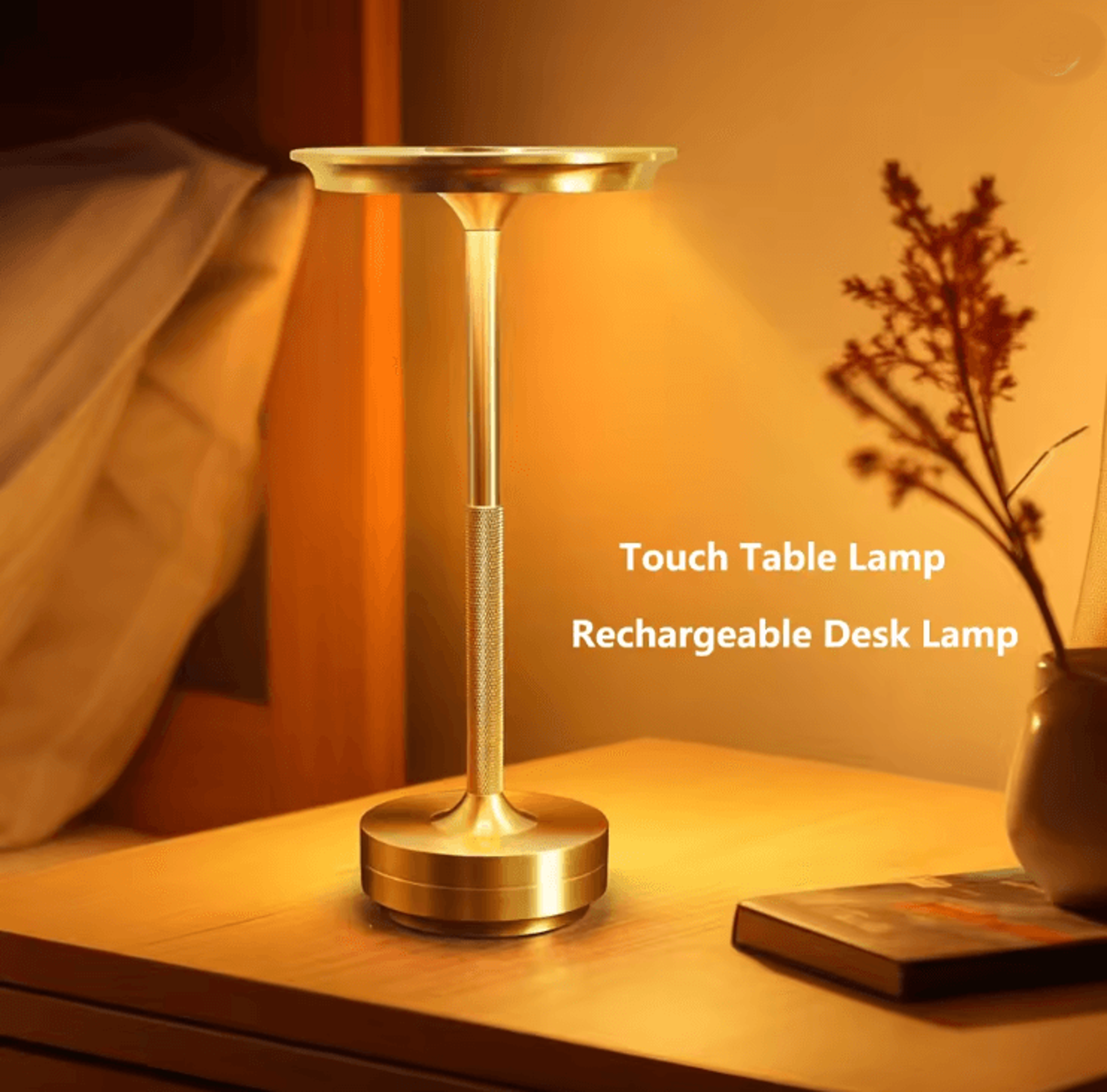 wireless led desk lamp with touch dimming and rechargeable design