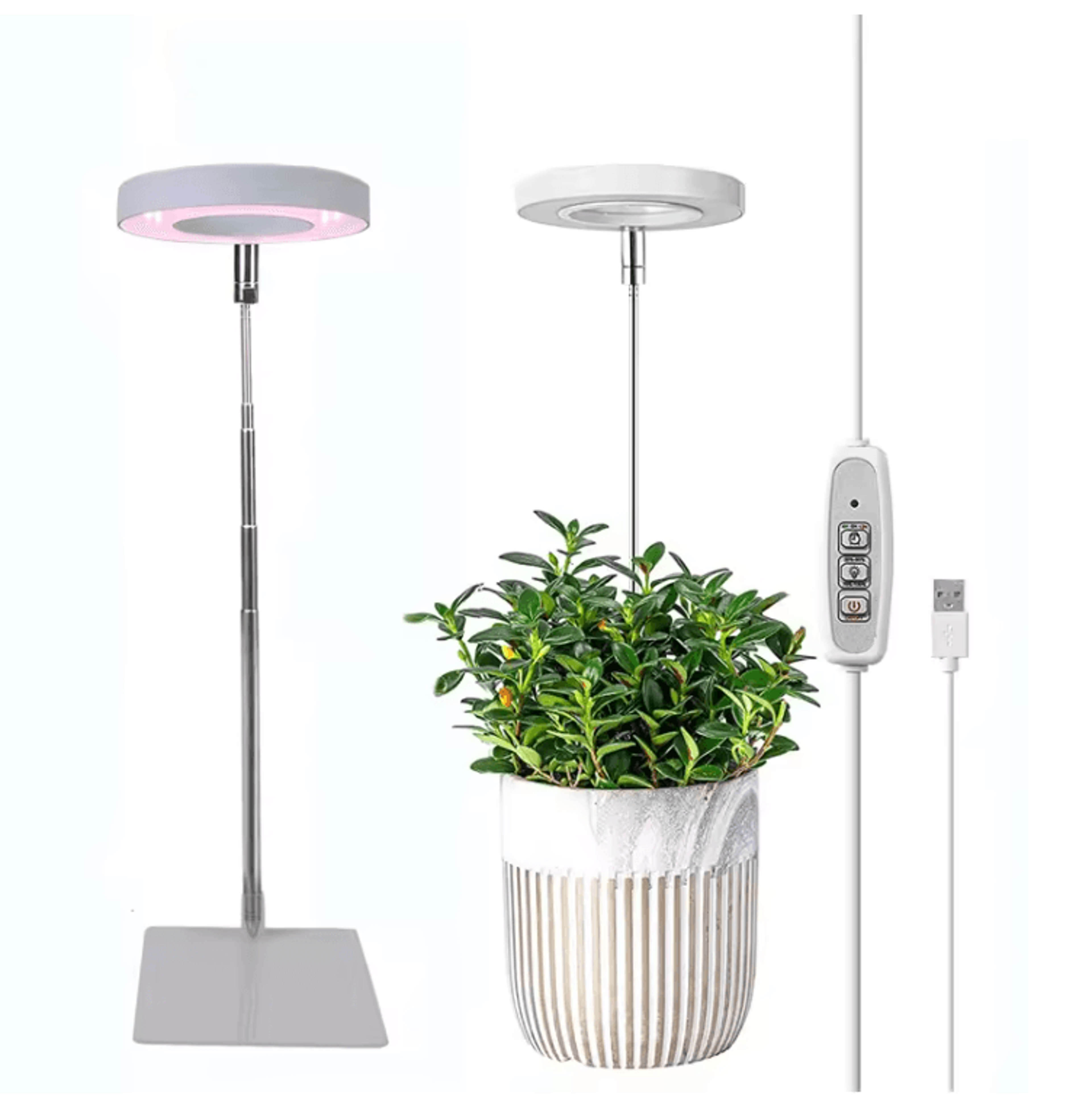indoor full spectrum led plant grow light four level dimming adjustable height stand
