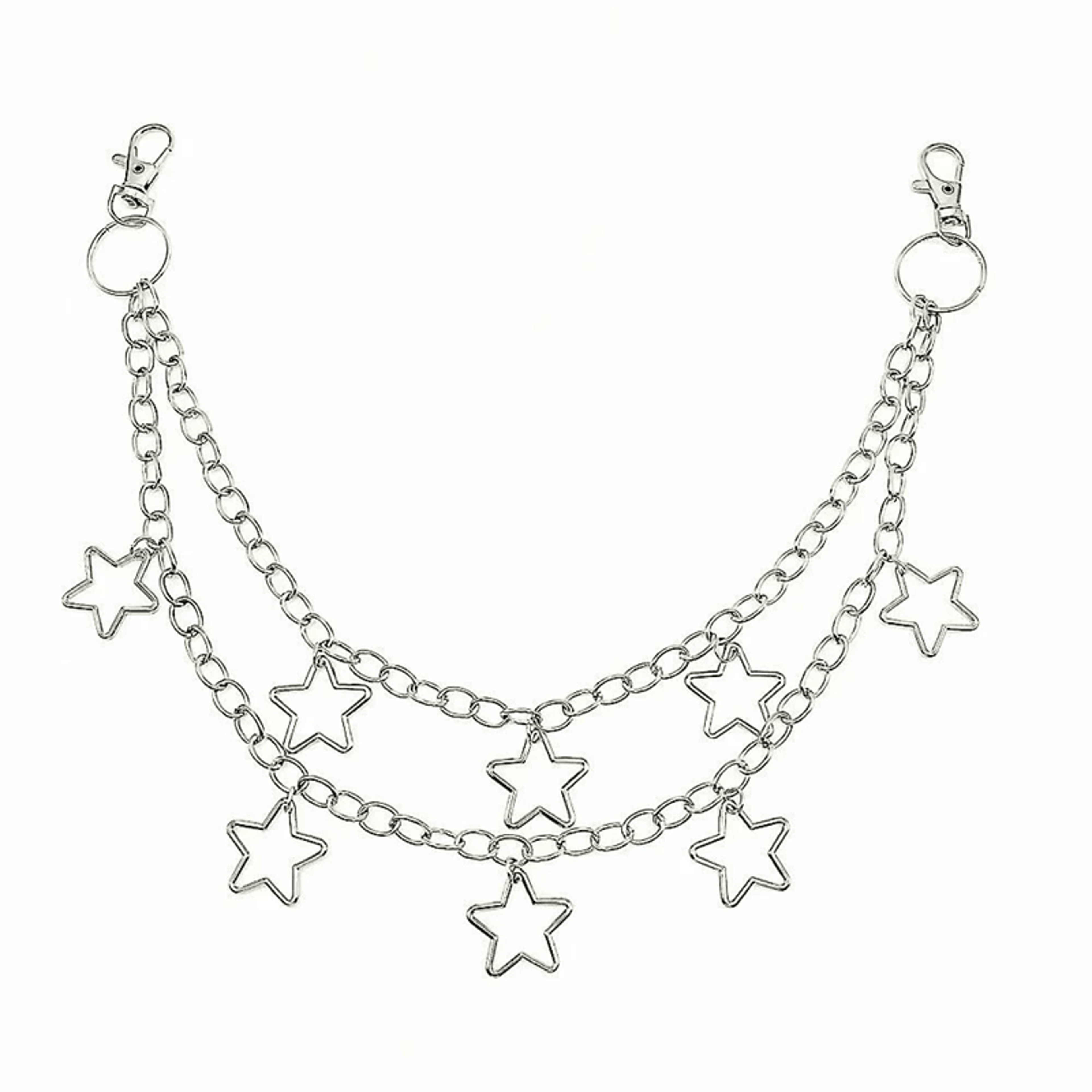 streetedge metal crescent geometric bag chain for men & women