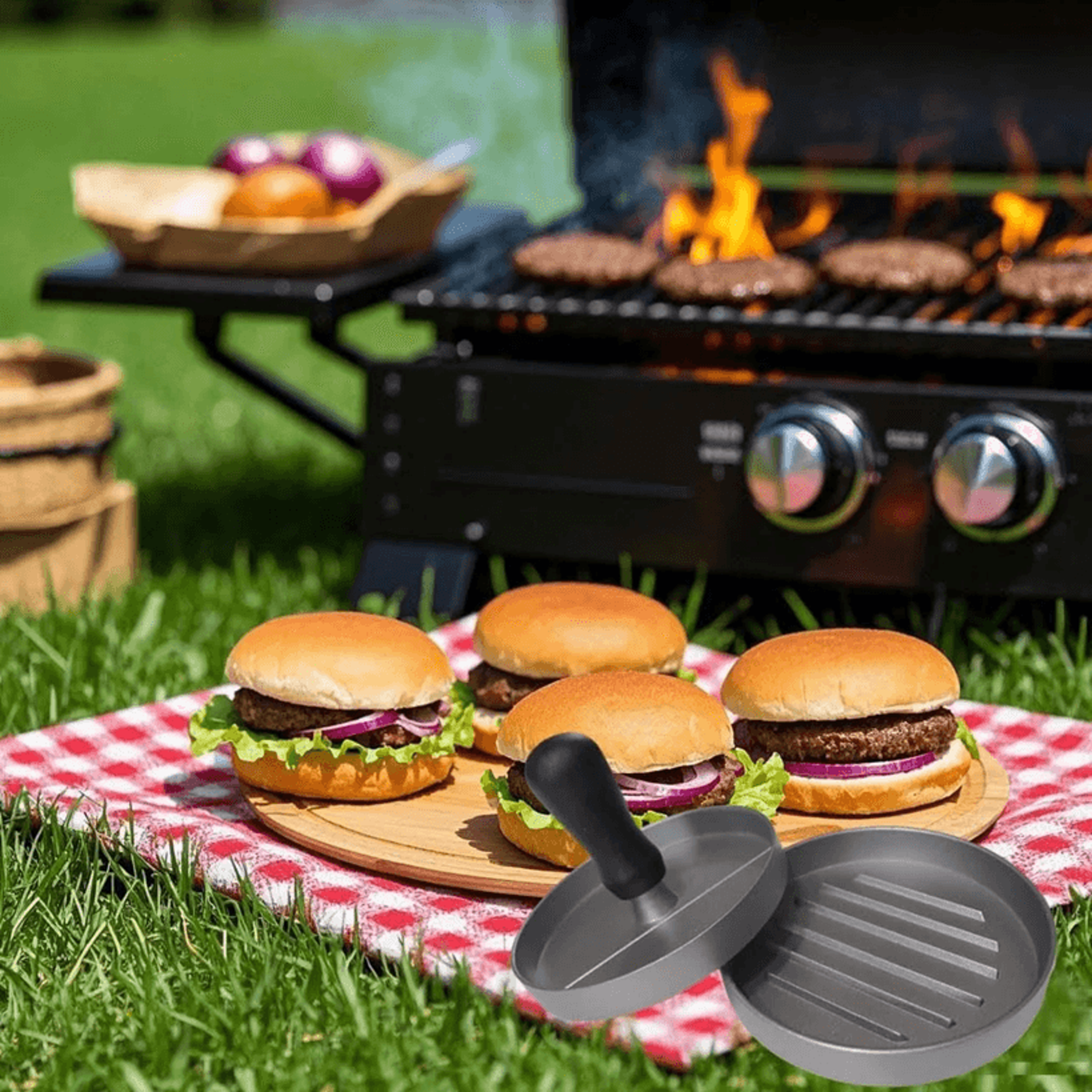 aluminum burger press patty maker for perfect homemade burgers