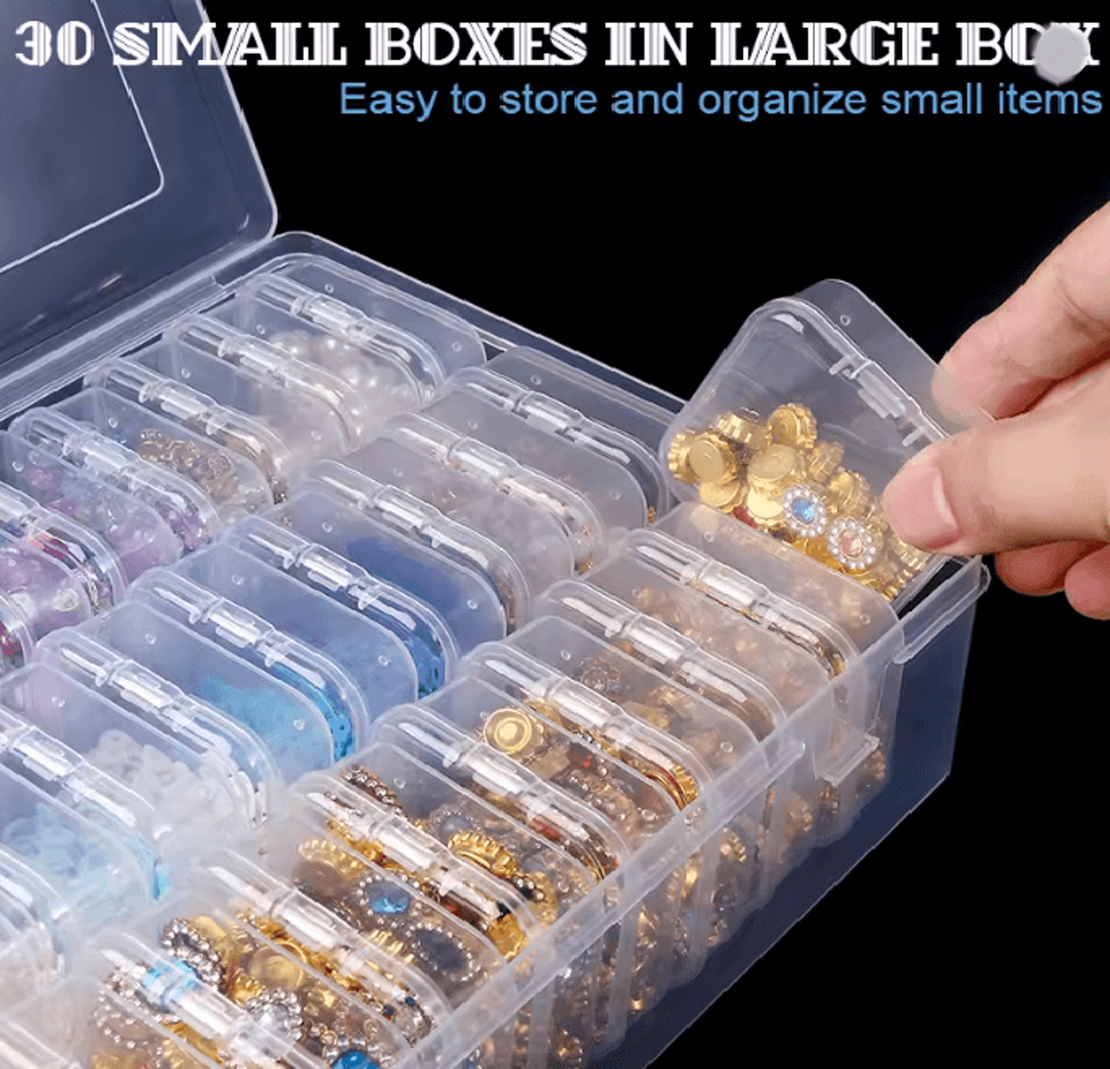 clear plastic bead organizer box