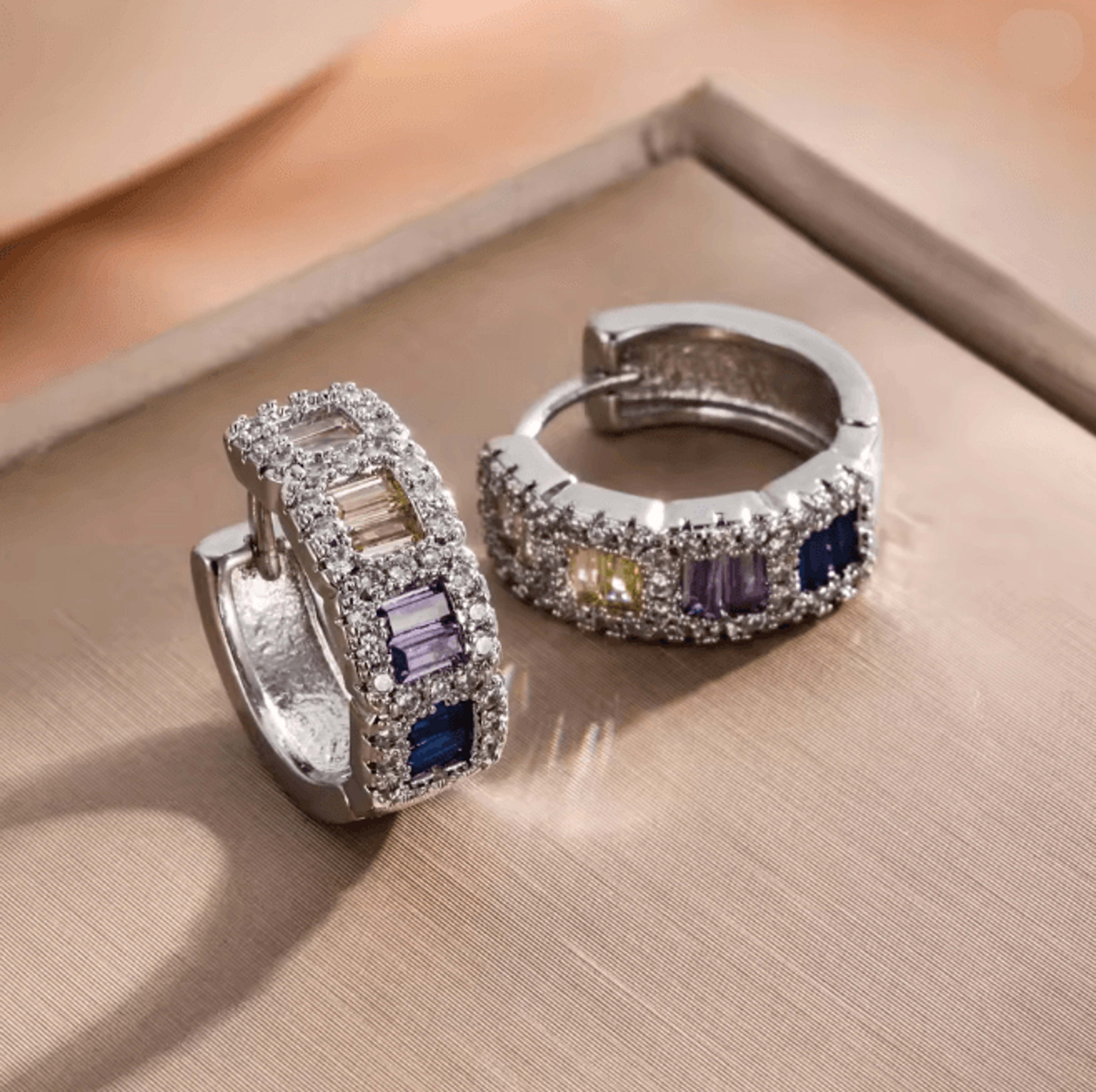 Korean Style Crystal Hoop Earrings For Women 9