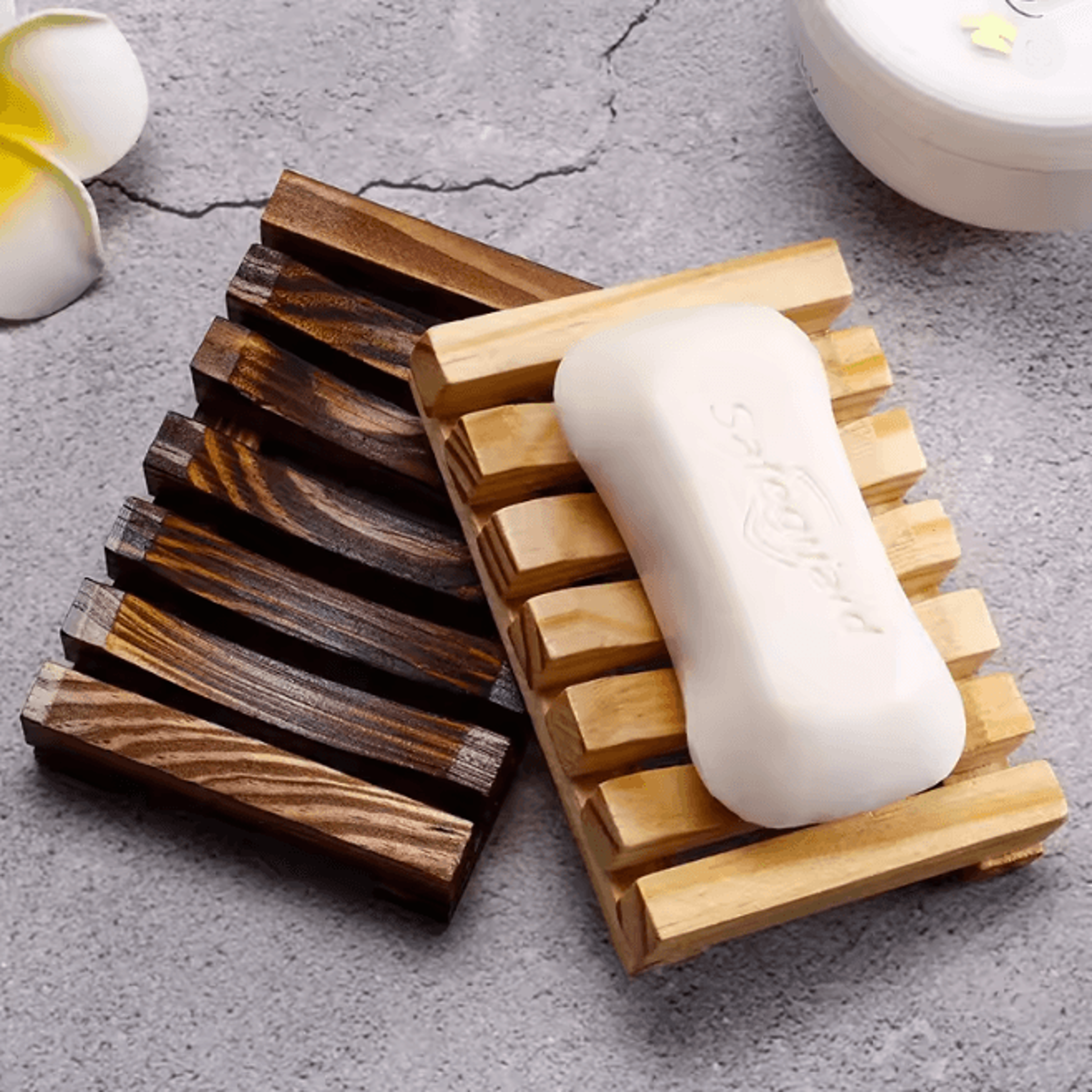 natural bamboo soap holder tray