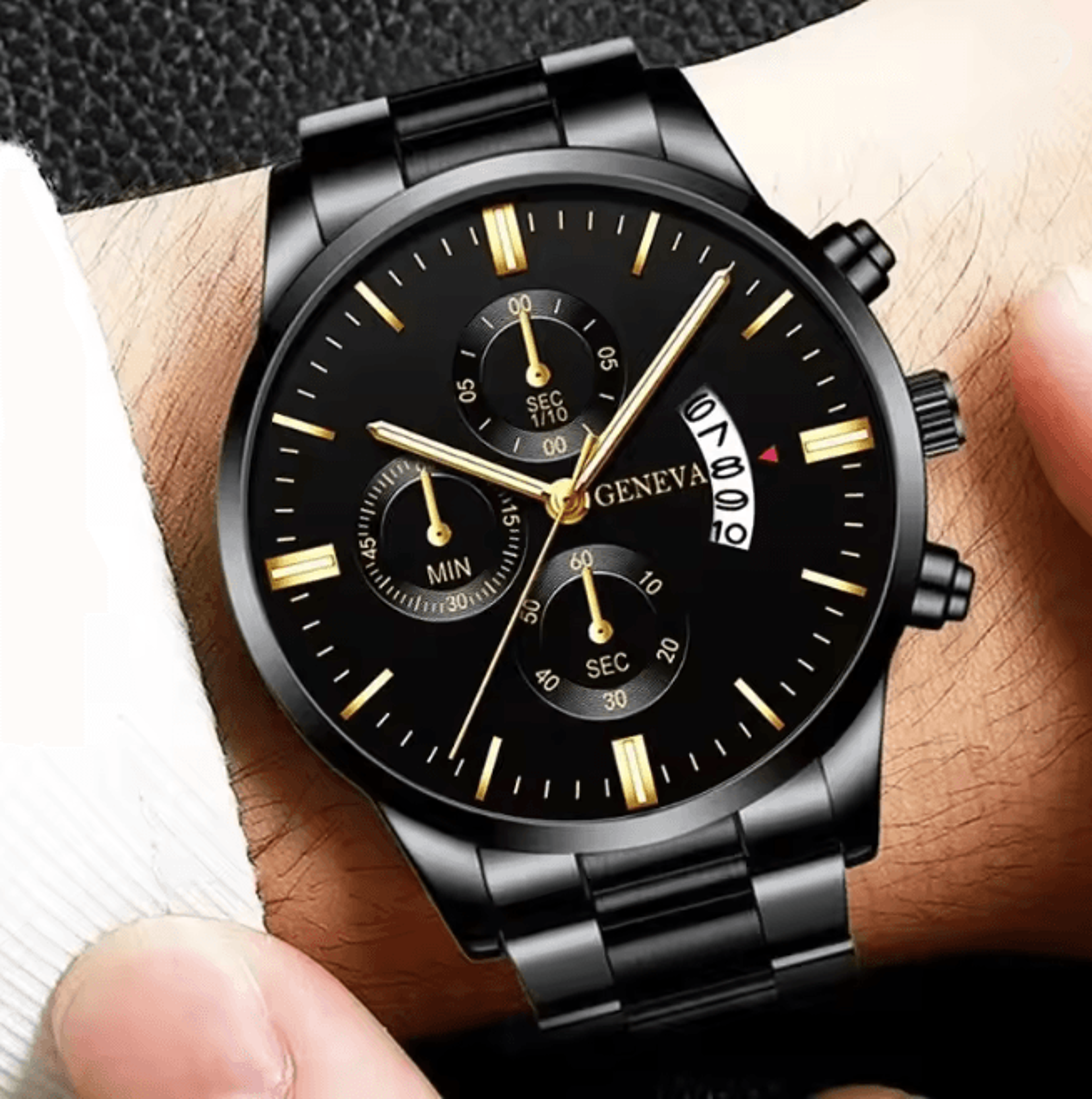 stainless steel luxury quartz watch