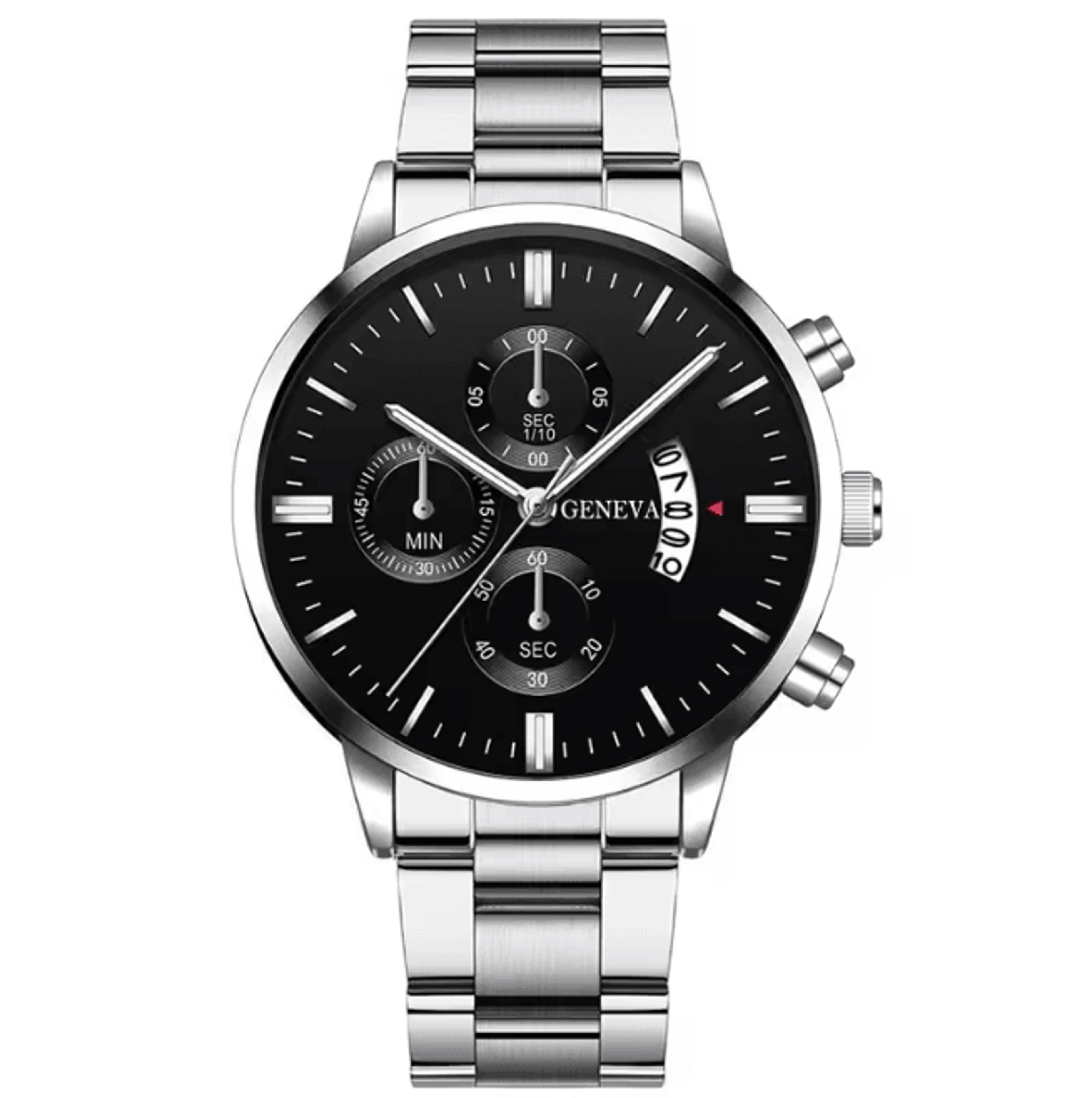 Silver Stainless Steel Luxury Quartz Watch 5