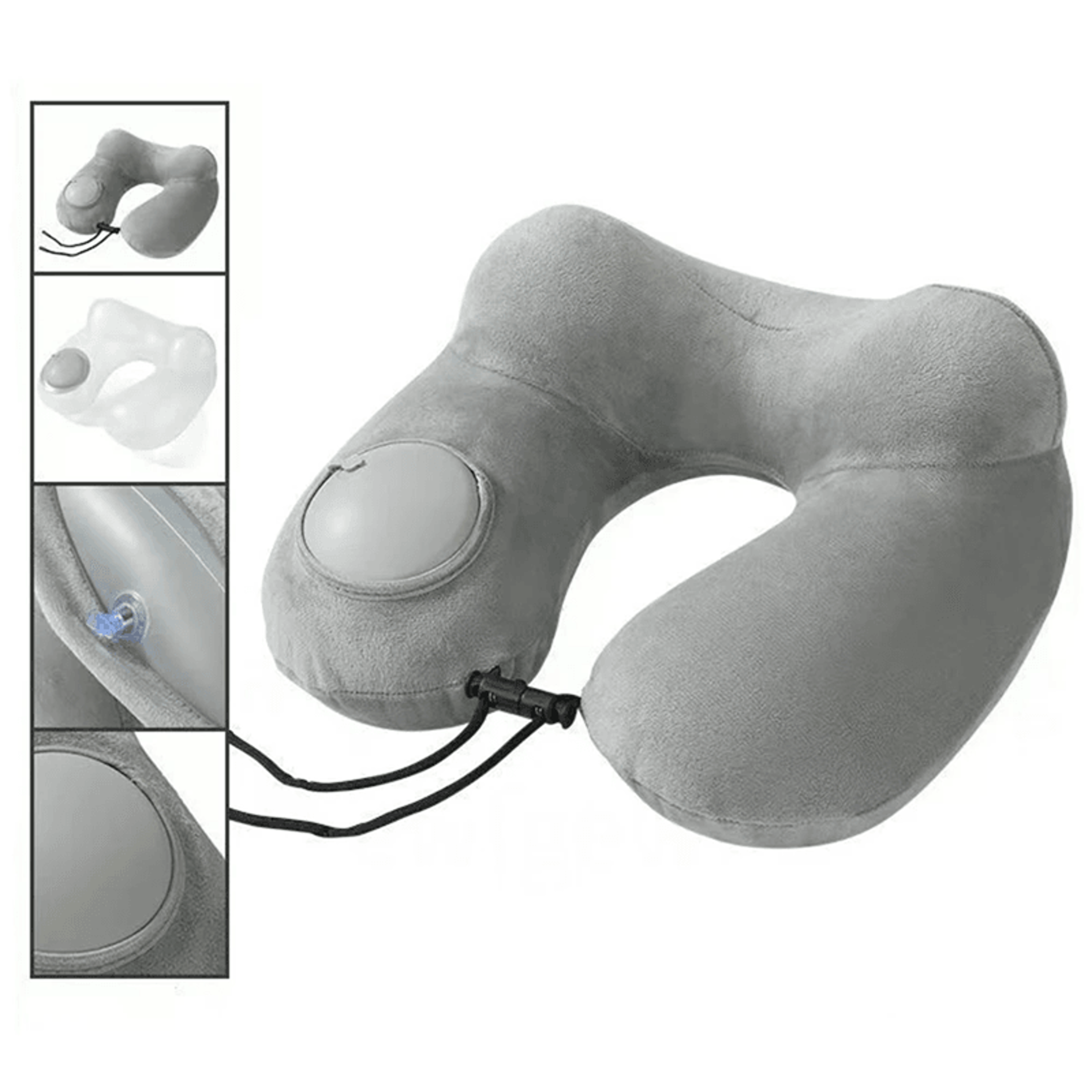 press and inflate portable neck pillow for travel and outdoor comfort