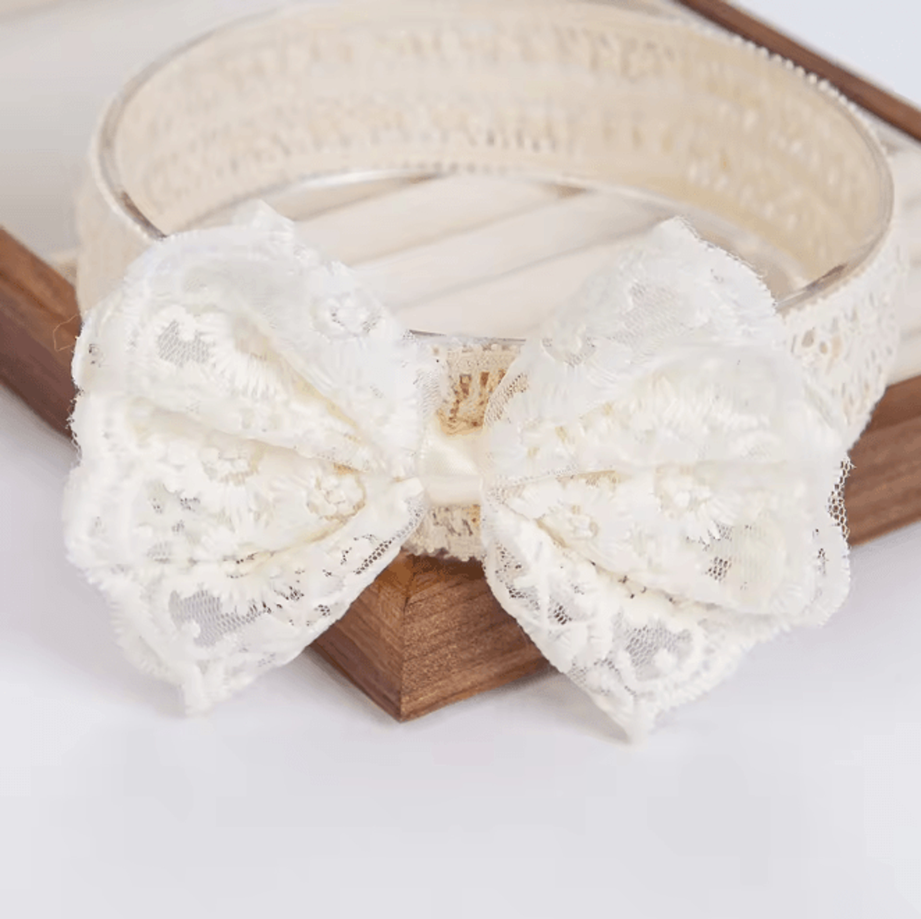 lace pearl baby headband