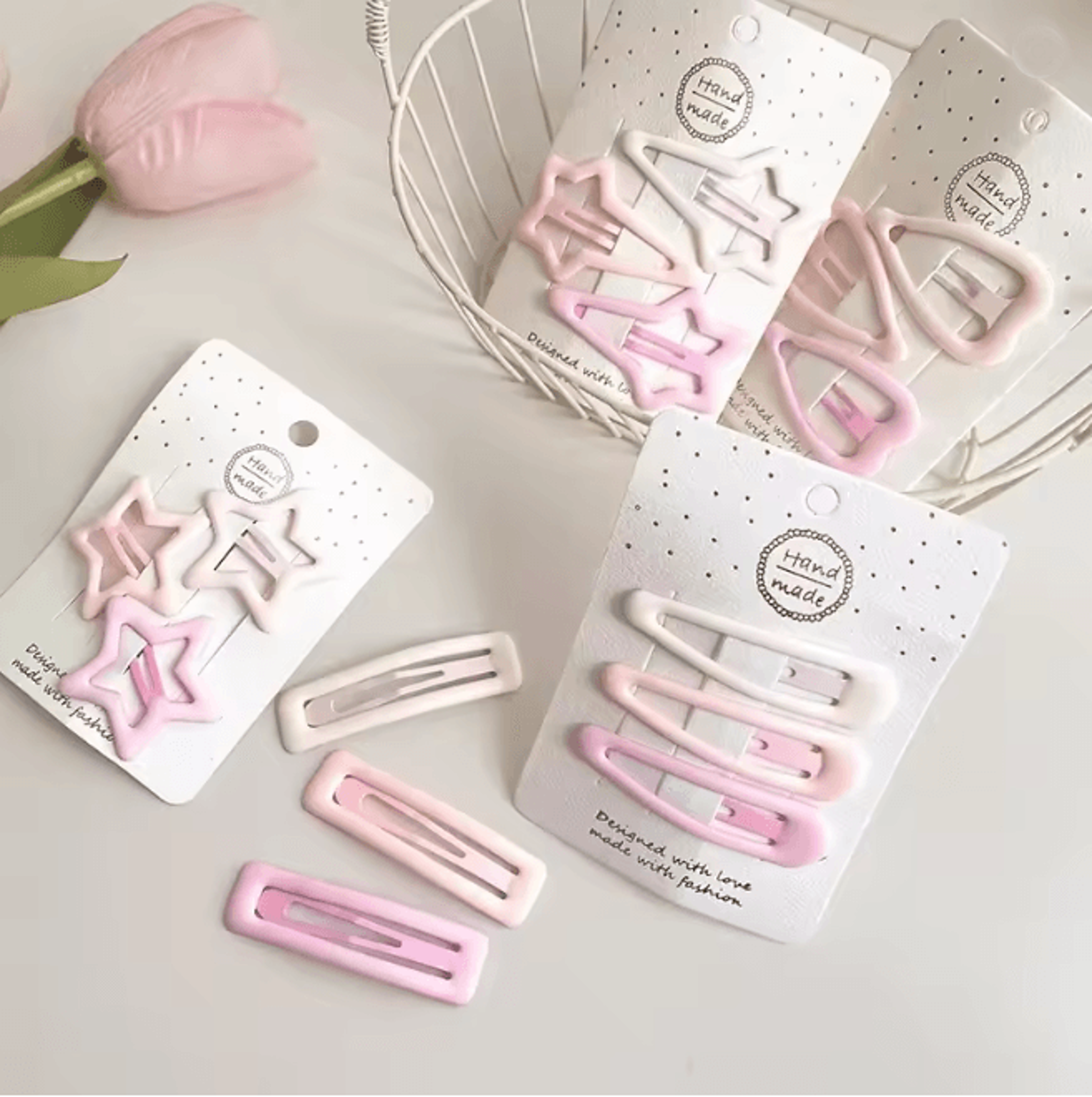 frosted star mini hair clips set