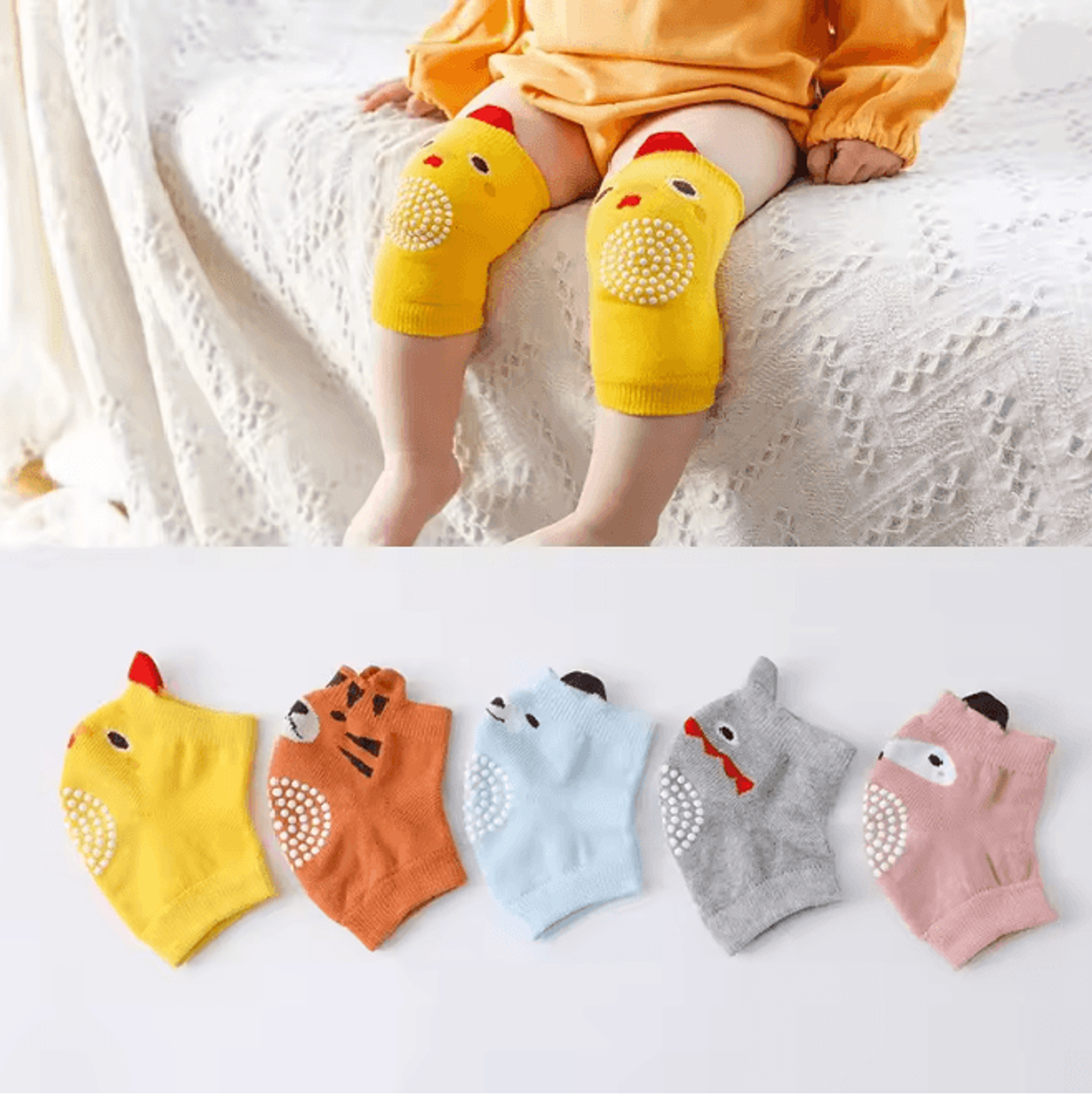 crawlsafe baby knee pads anti slip cotton protector for crawling babies