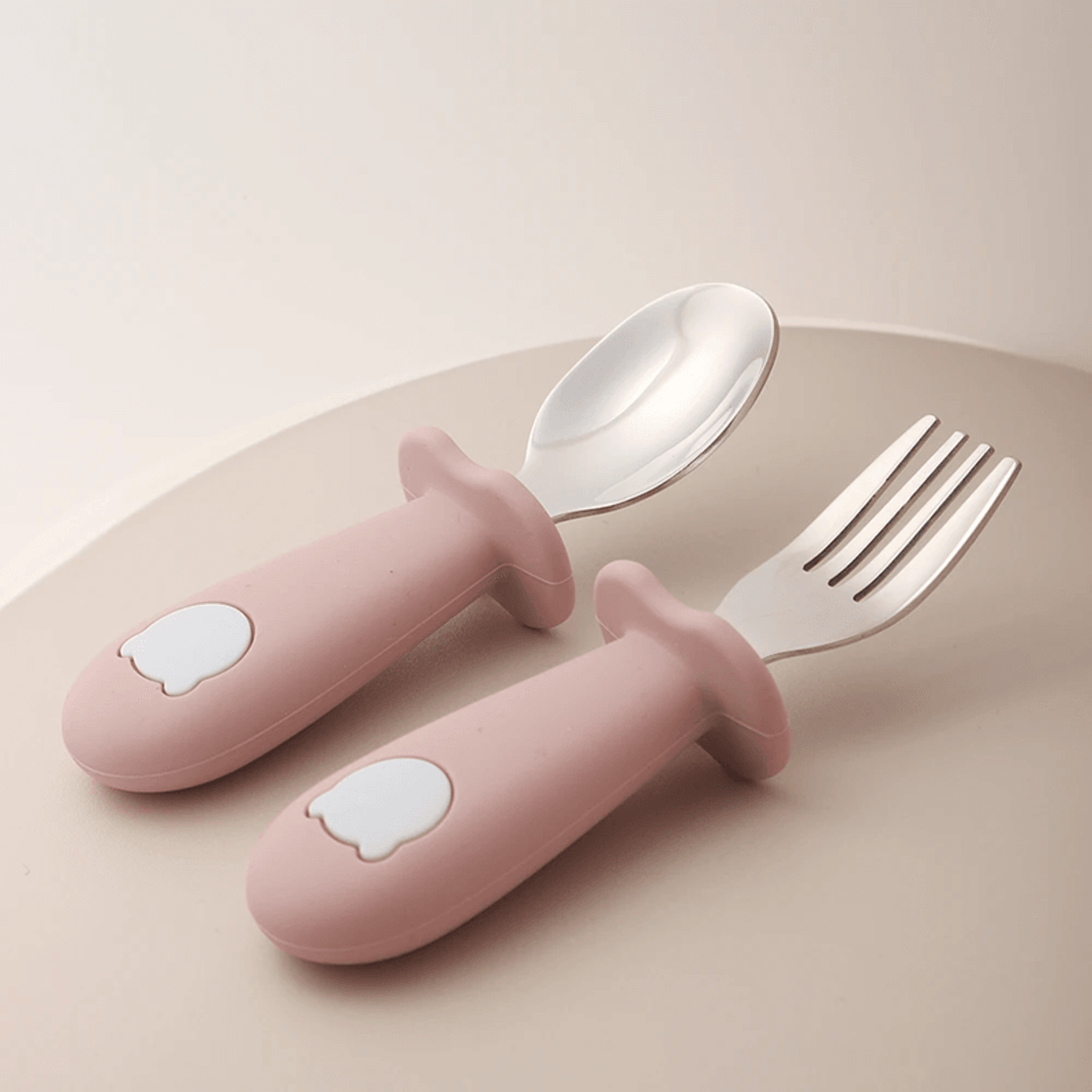 Baby Panda Silicone Spoon And Fork Stainless Steel Feeding Set 4
