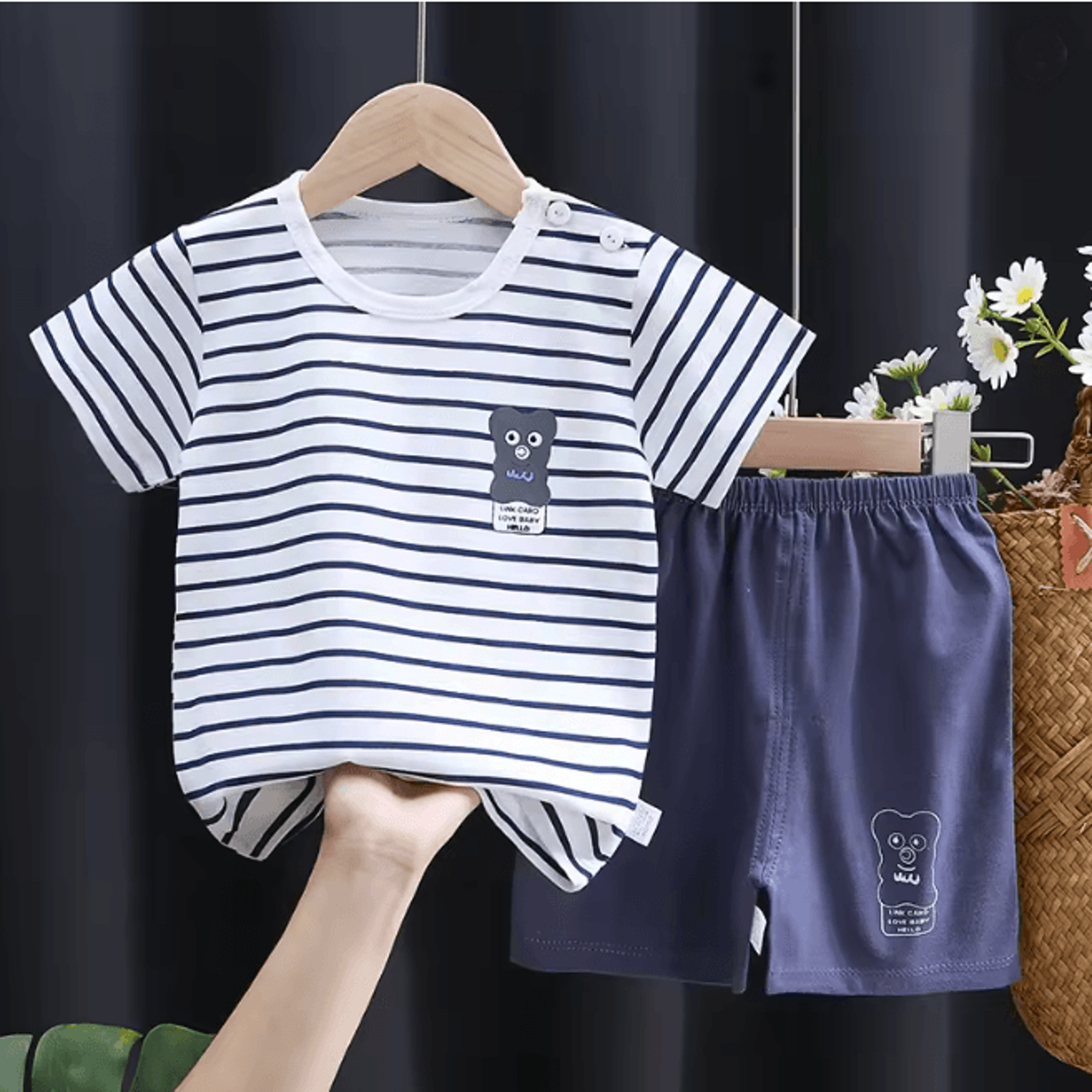 Kids Summer Cotton Clothing Set Cartoon T Shirt And Shorts Outfit 14