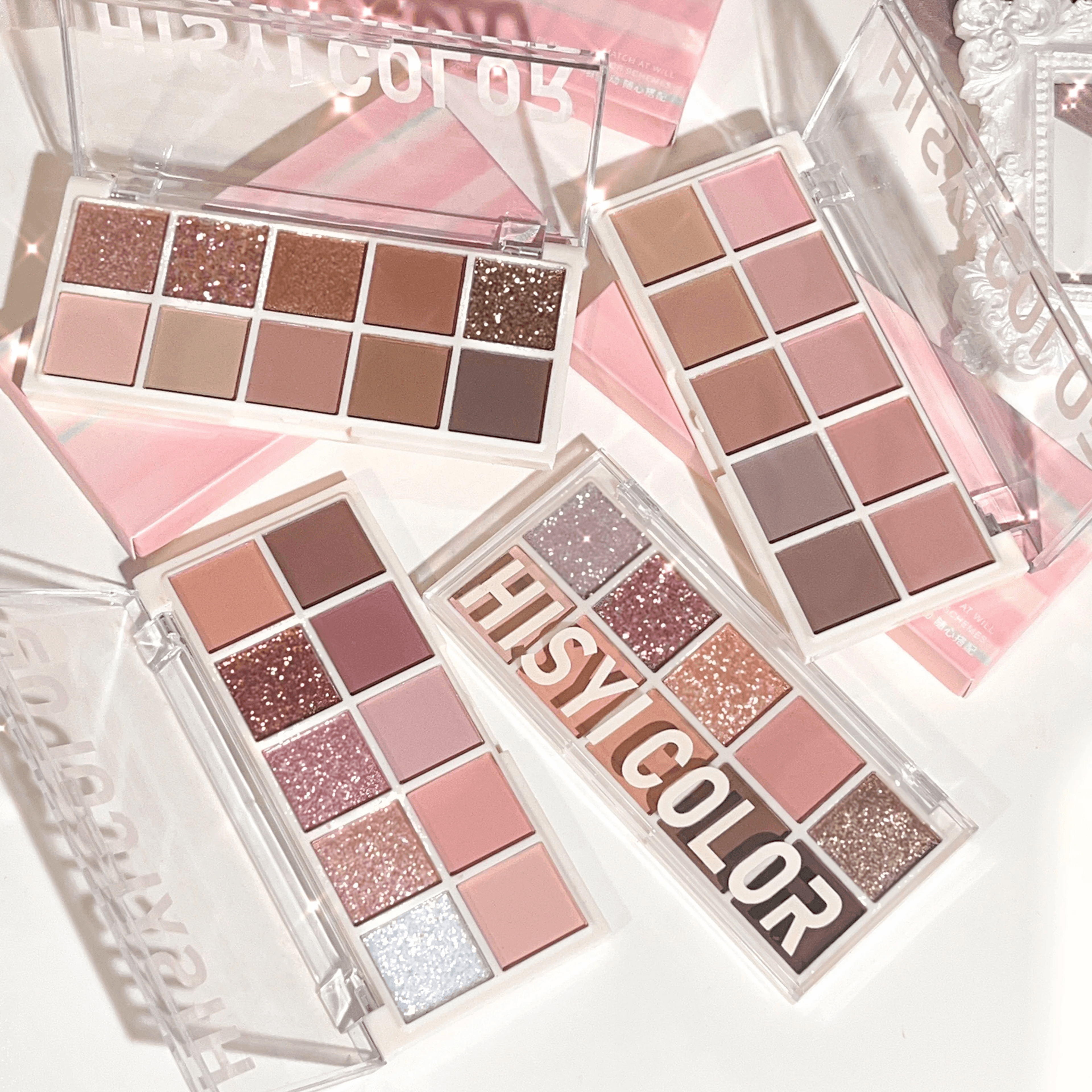 hisyi star ten color eyeshadow palette soft matte and pearl pink brown