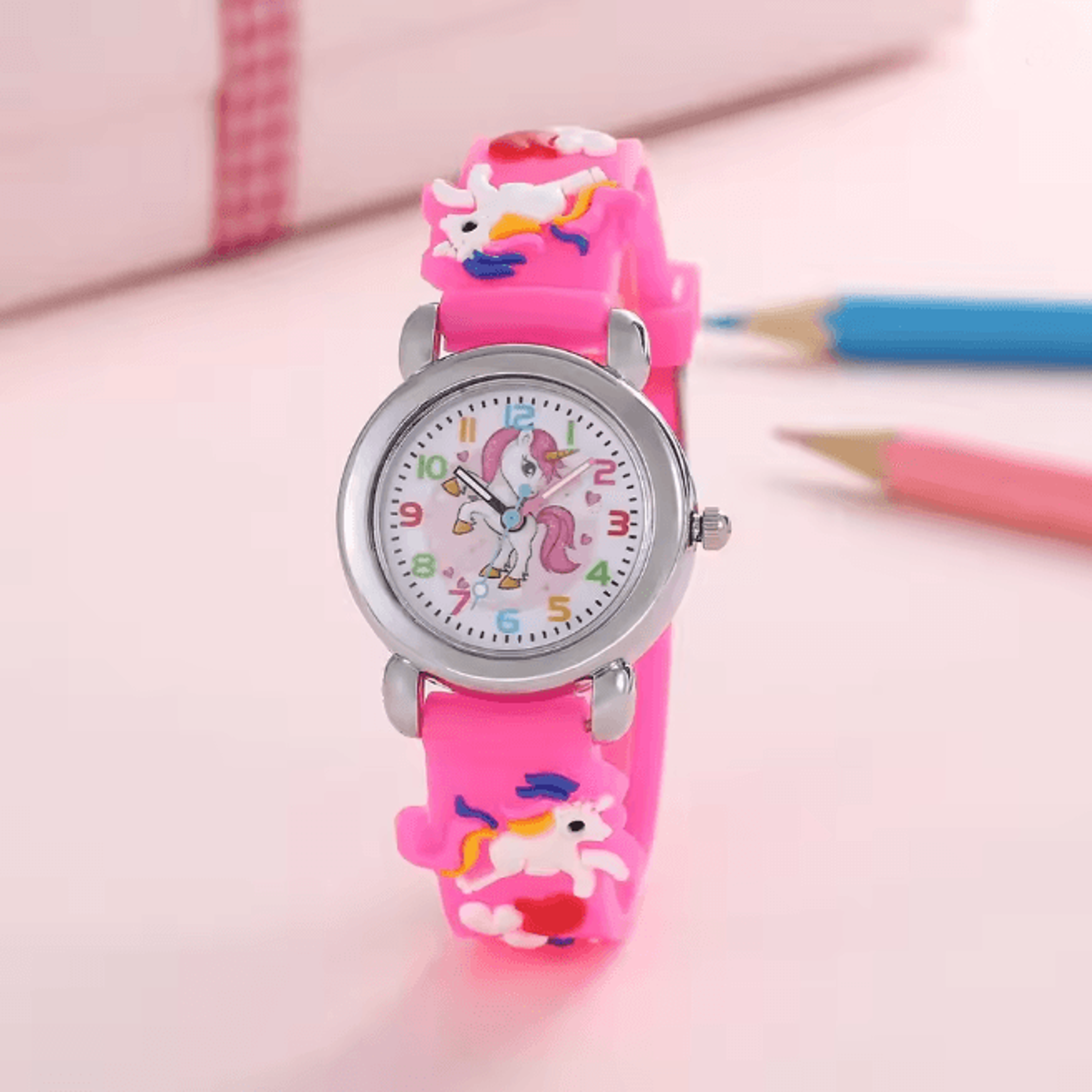colorful unicorn kids quartz watch fun cartoon style