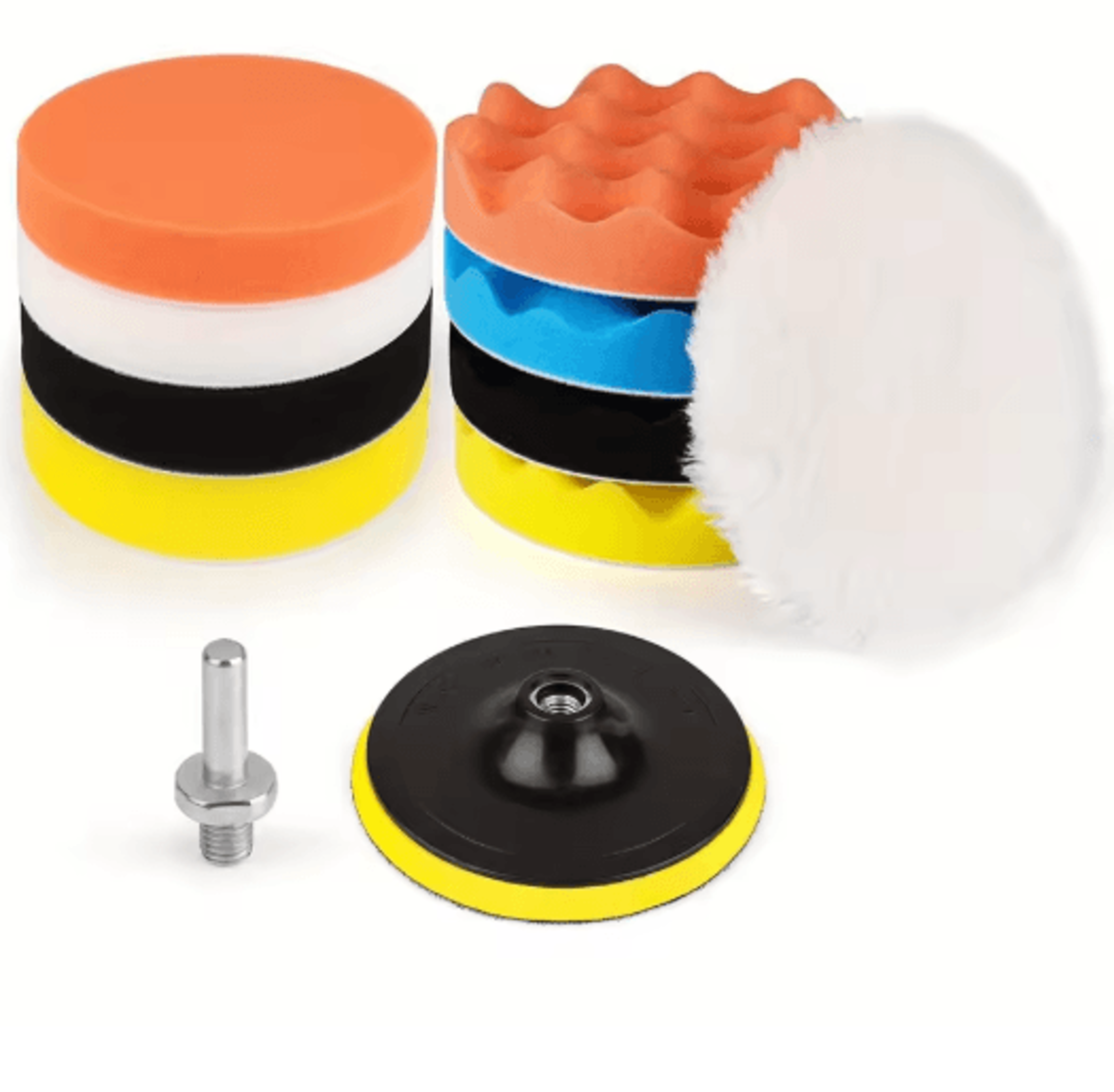 Car Buffing Pad Kit 11 Piece Foam And Wool Polishing Set 3