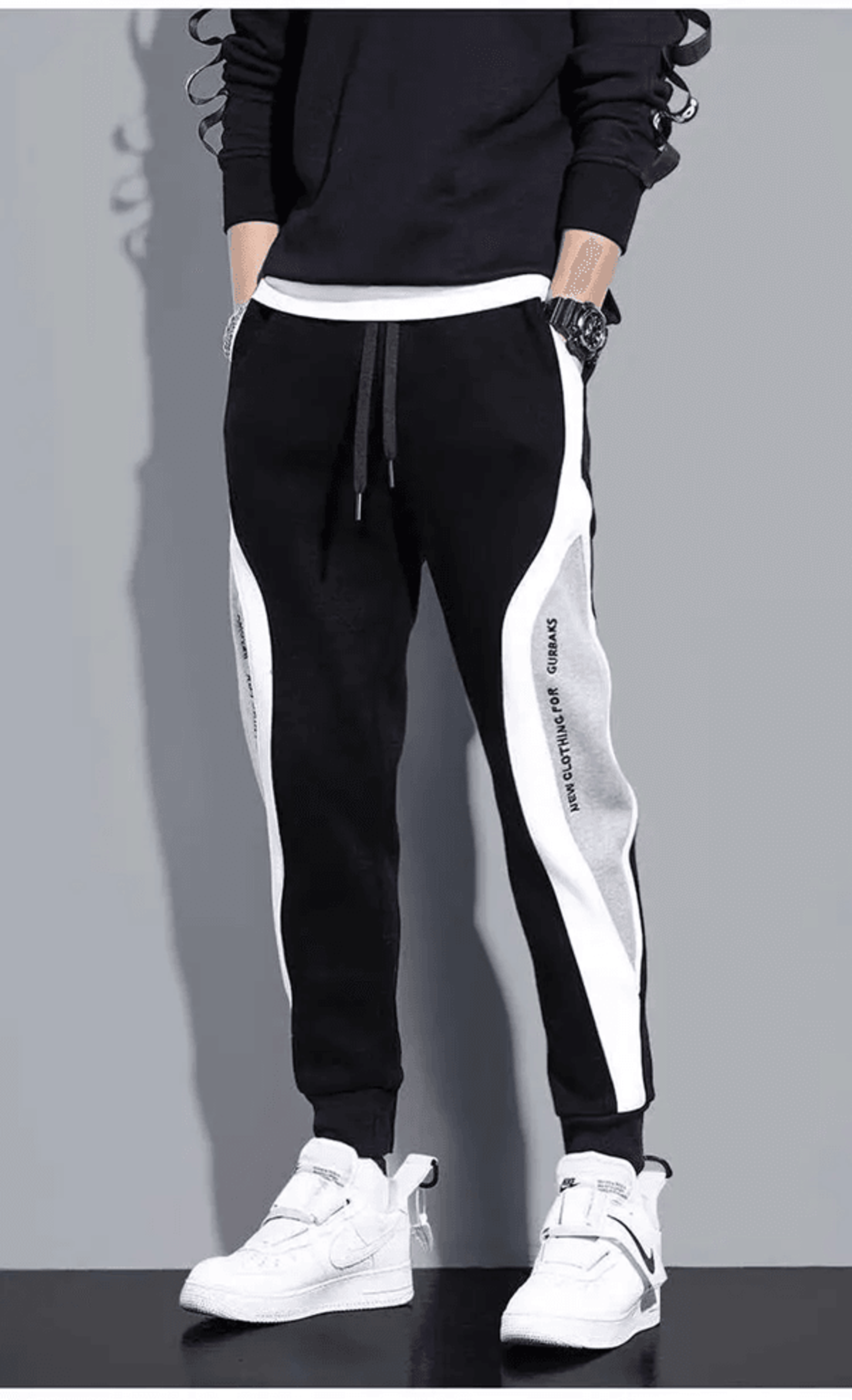 urbanflex mens black jogger pants hip hop casual sweatpants