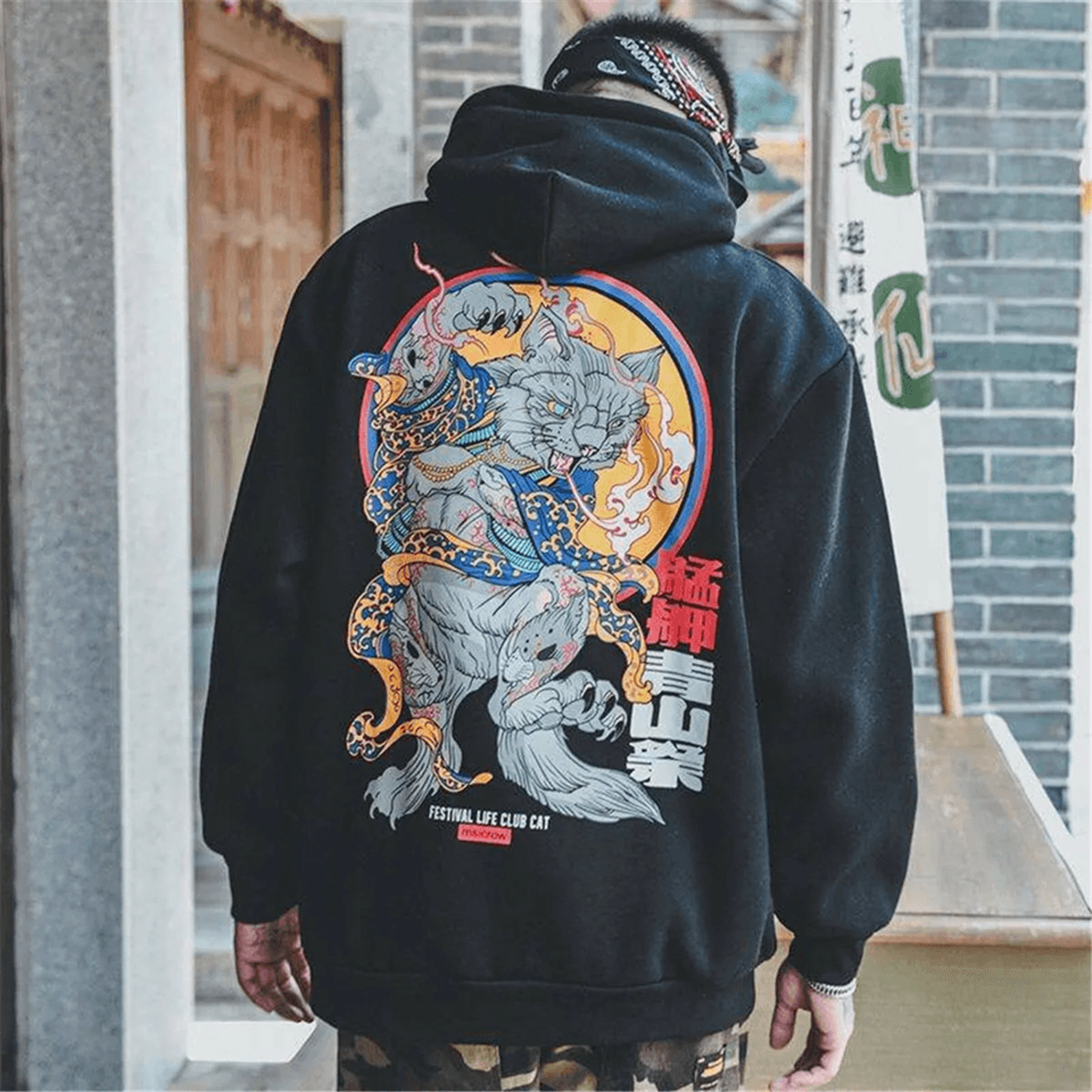harajuku devil hoodie oversized japanese streetwear pullover
