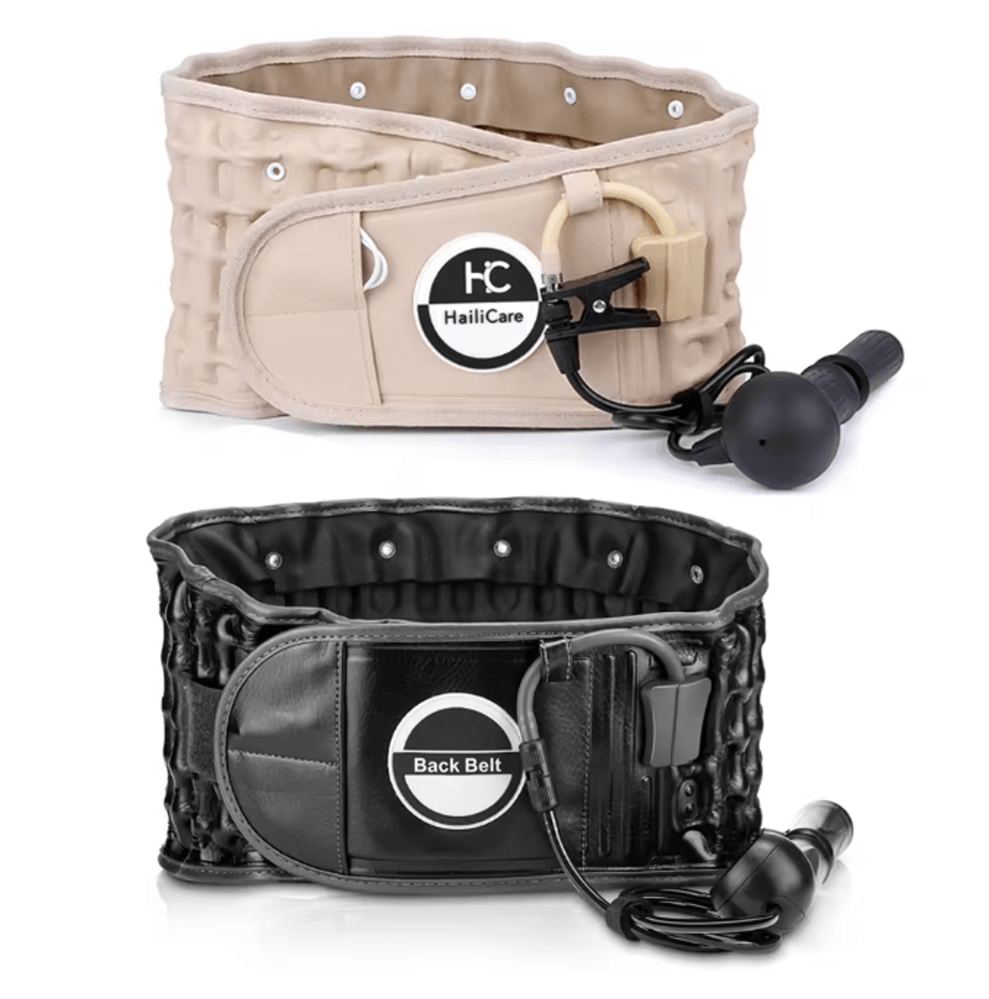 inflatable lumbar decompression belt for lower back support