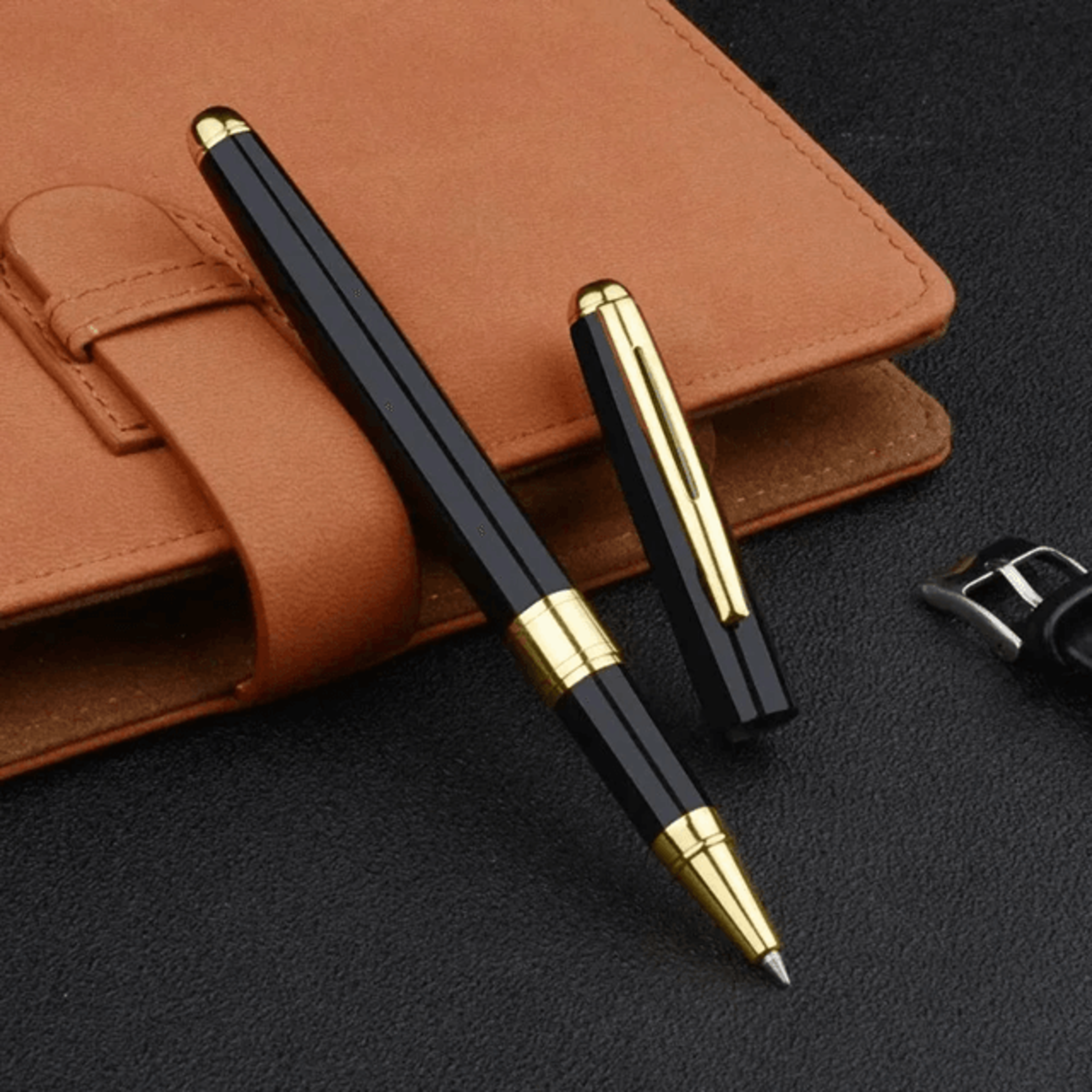 stainless steel business ballpoint pen refillable signature writing pen