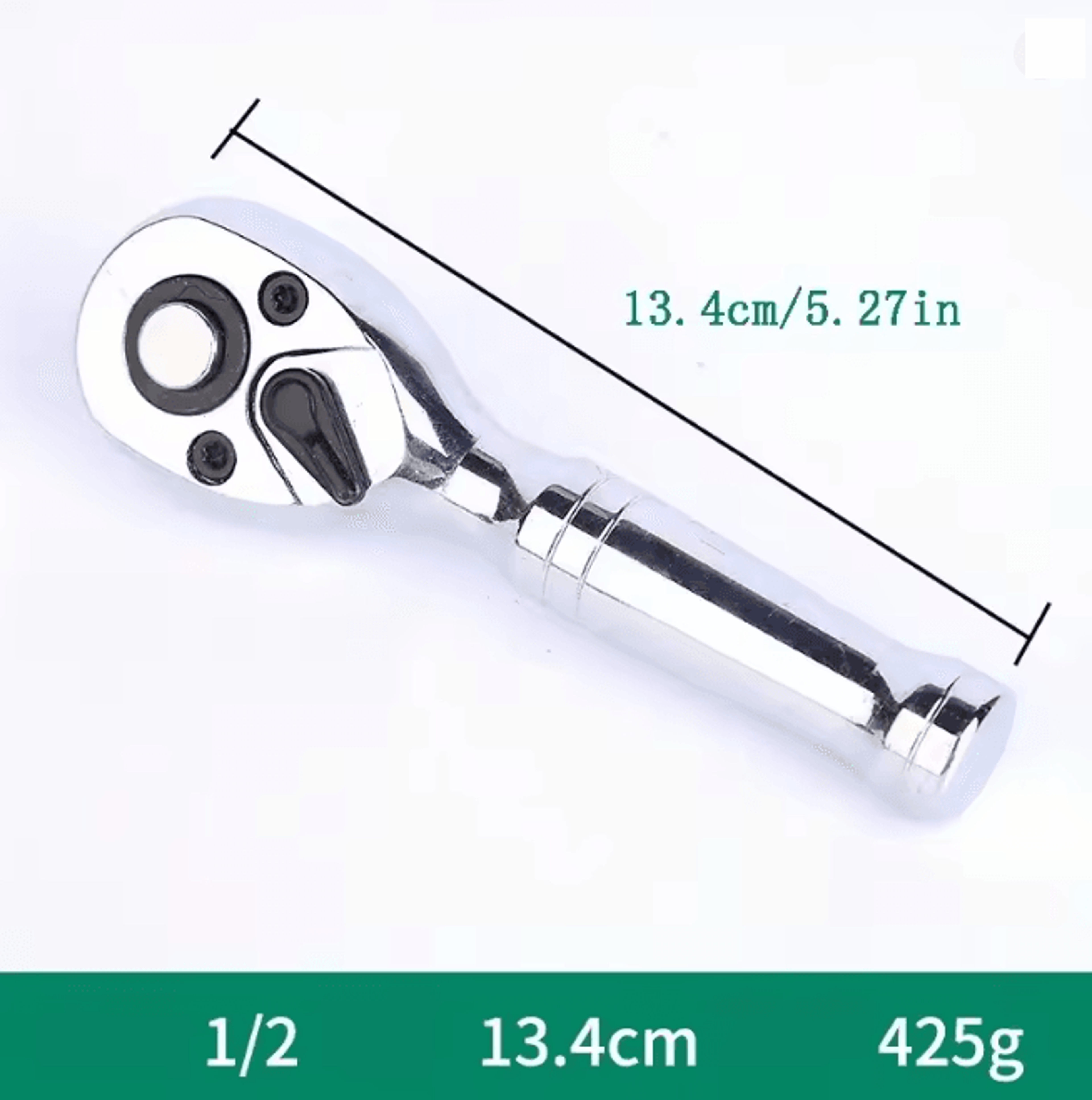 TorqueFlex Compact Dual Size Ratchet Wrench Short Handle Tool 6