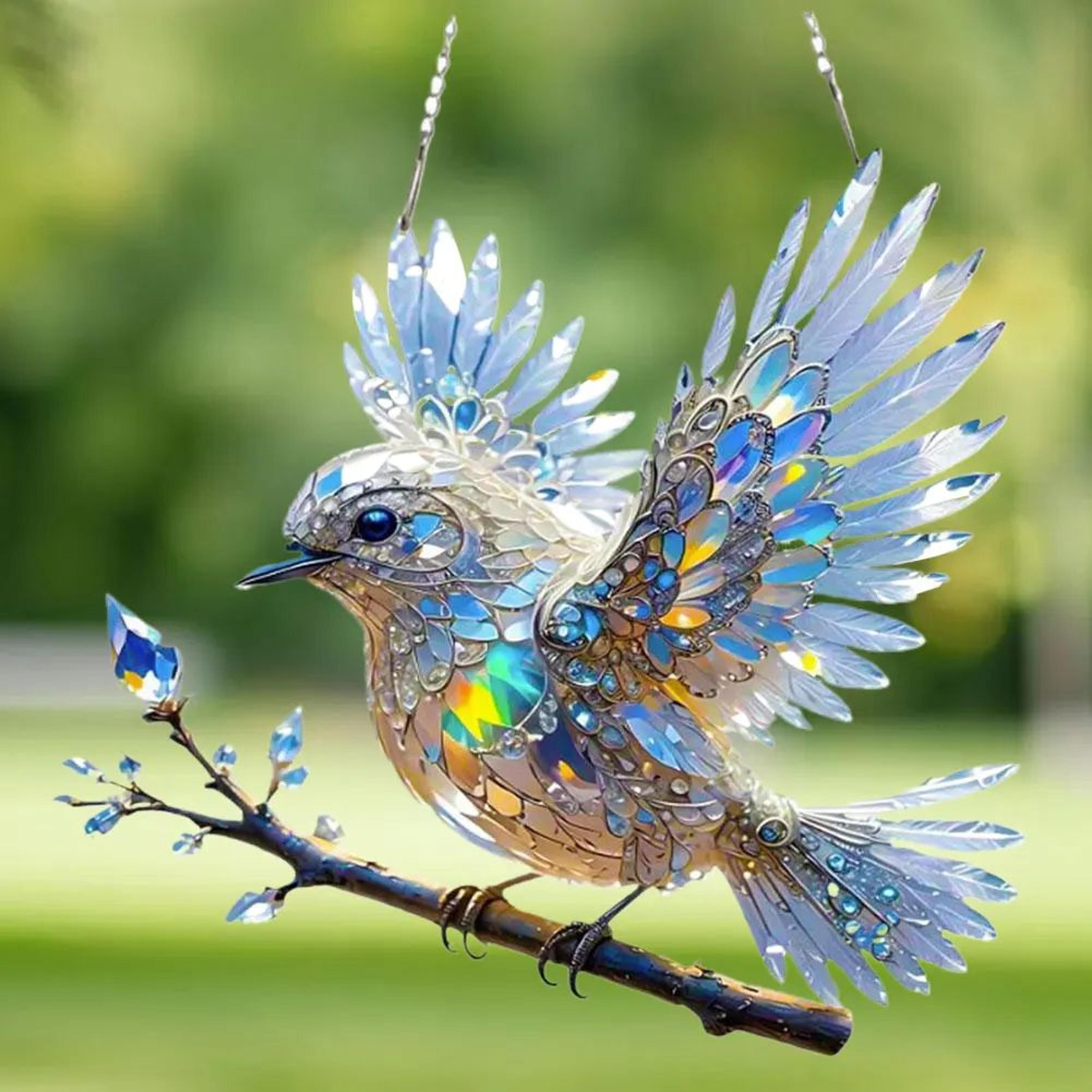 birdshaped stained glass art for home decor