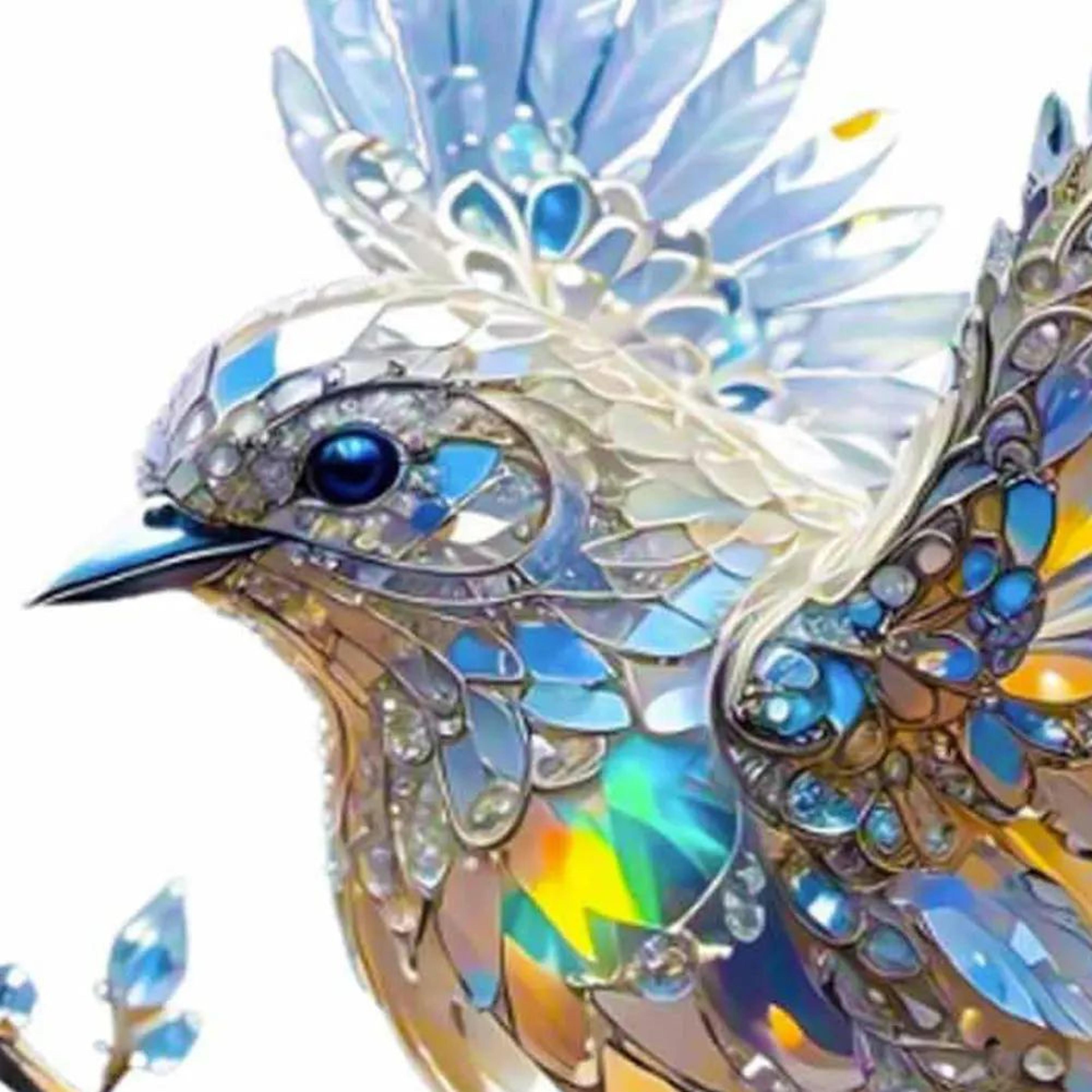 window bird ornament with sunlight reflections