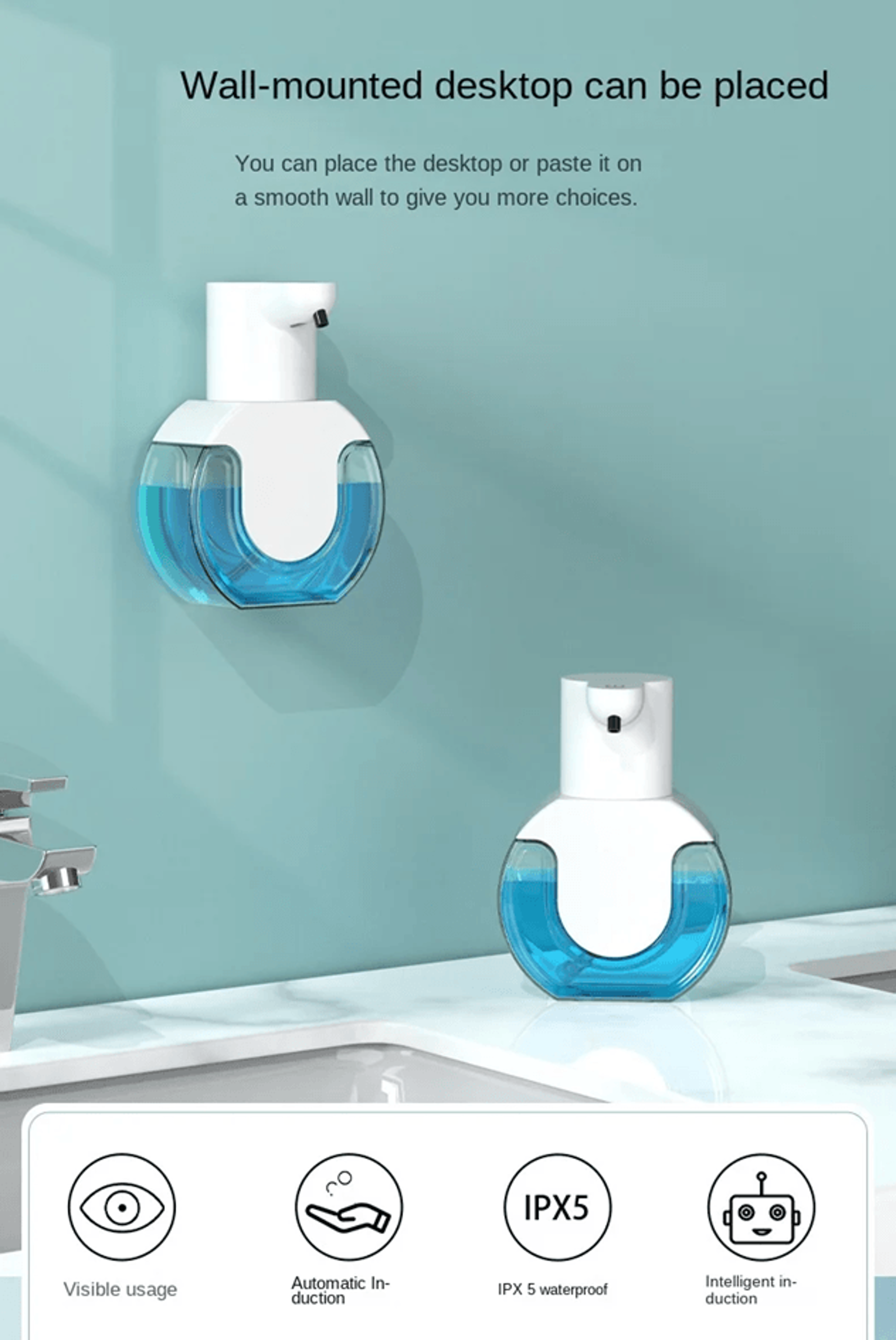 touchless automatic soap dispenser wall mounted smart sensor