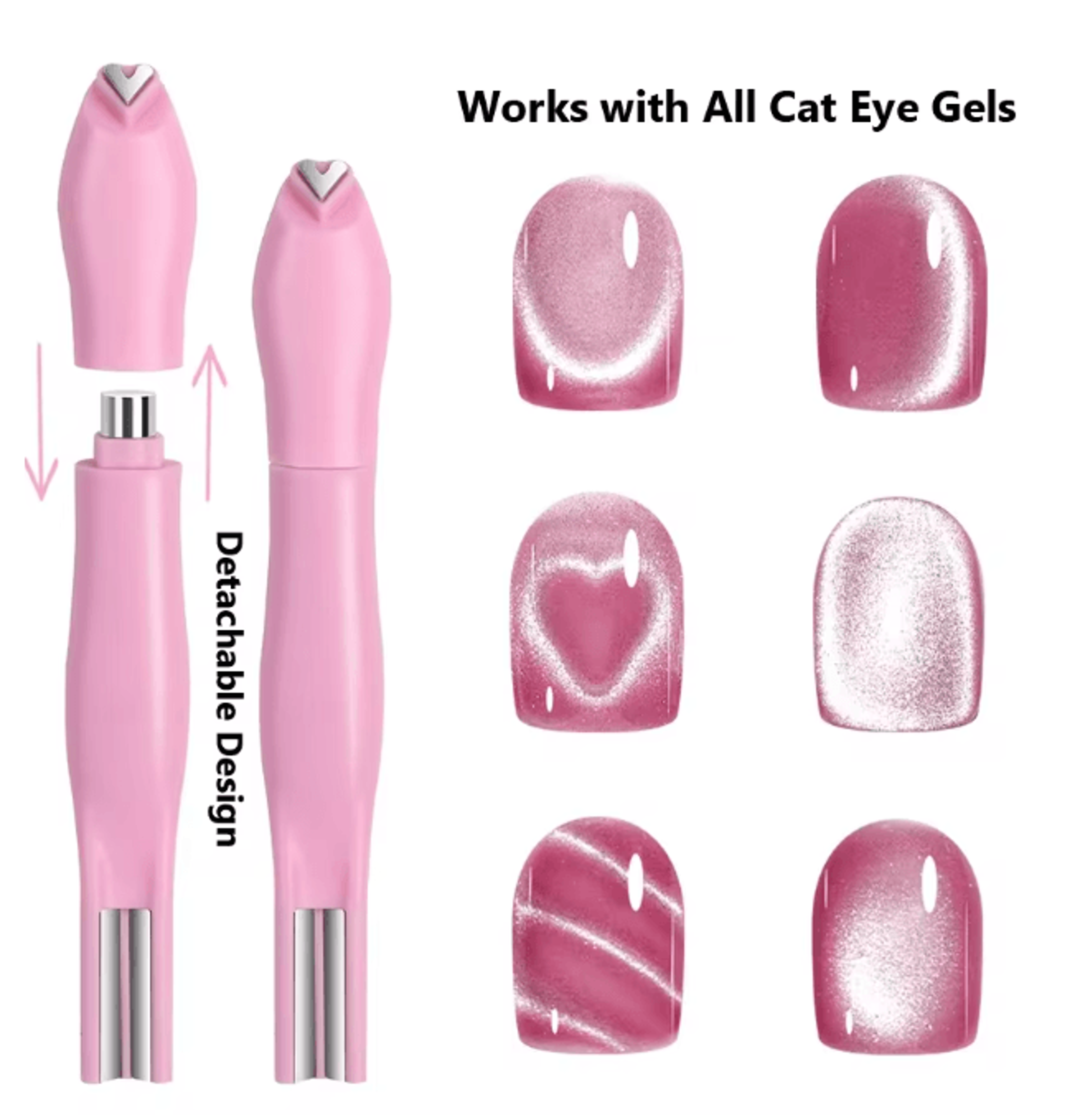 3 in 1 magnetic nail art tool cat eye heart and snake pattern wand