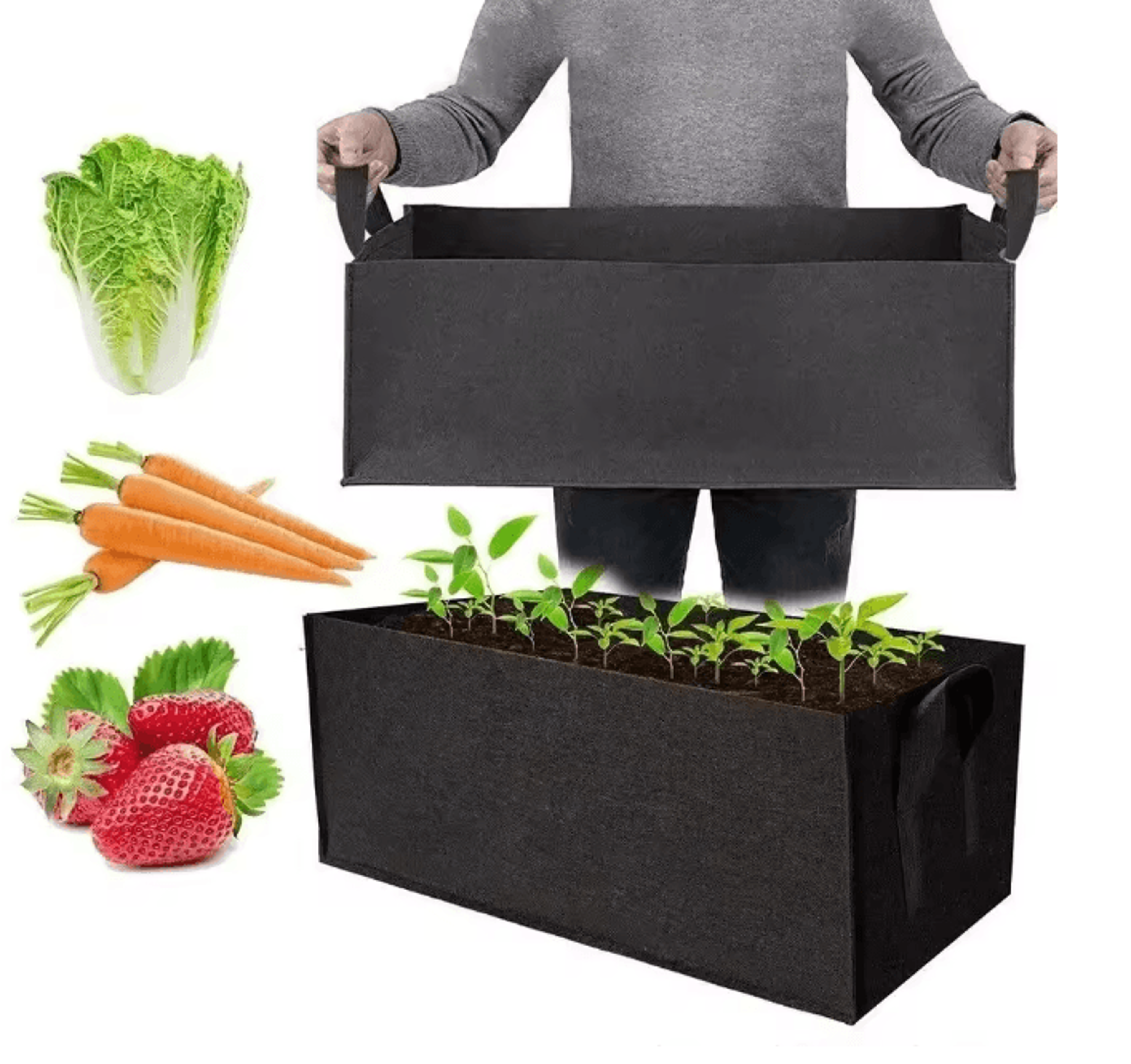 squaregrow fabric grow bag for vegetables and herbs