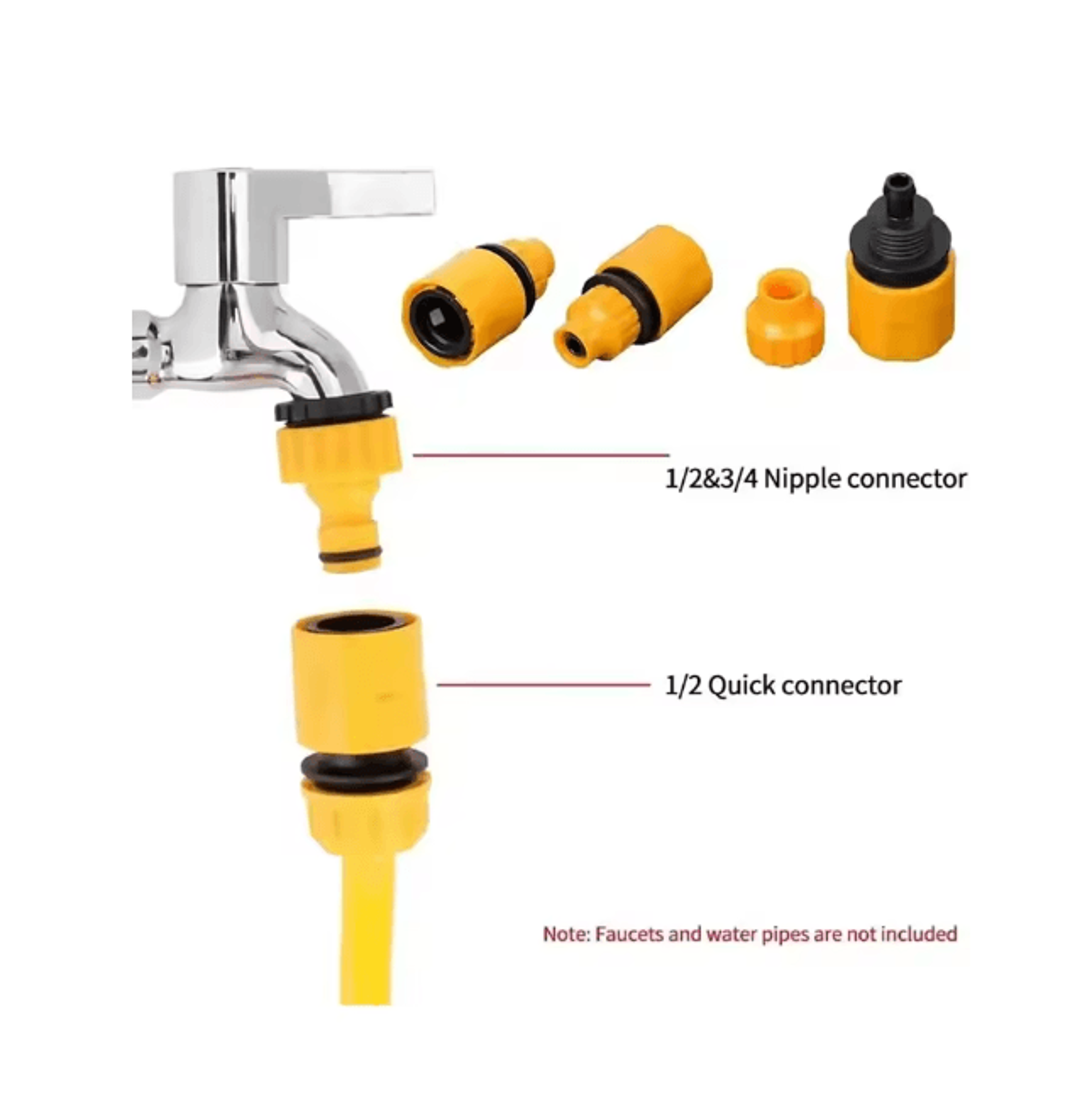 10 Piece Garden Hose Quick Connector Set Faucet Adapter For Irrigation 2