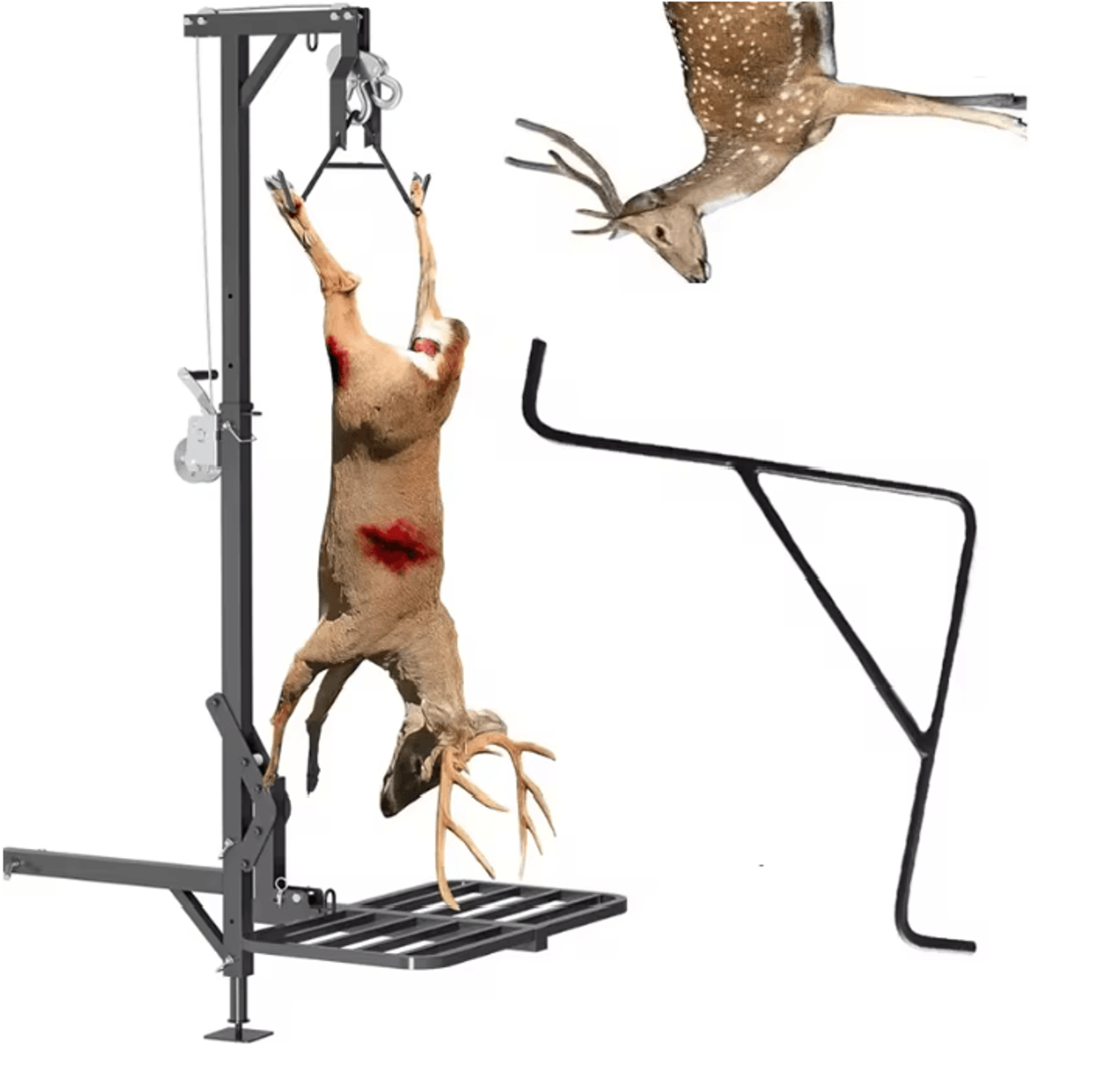 heavy duty deer hoist pulley system hunting game lifting kit