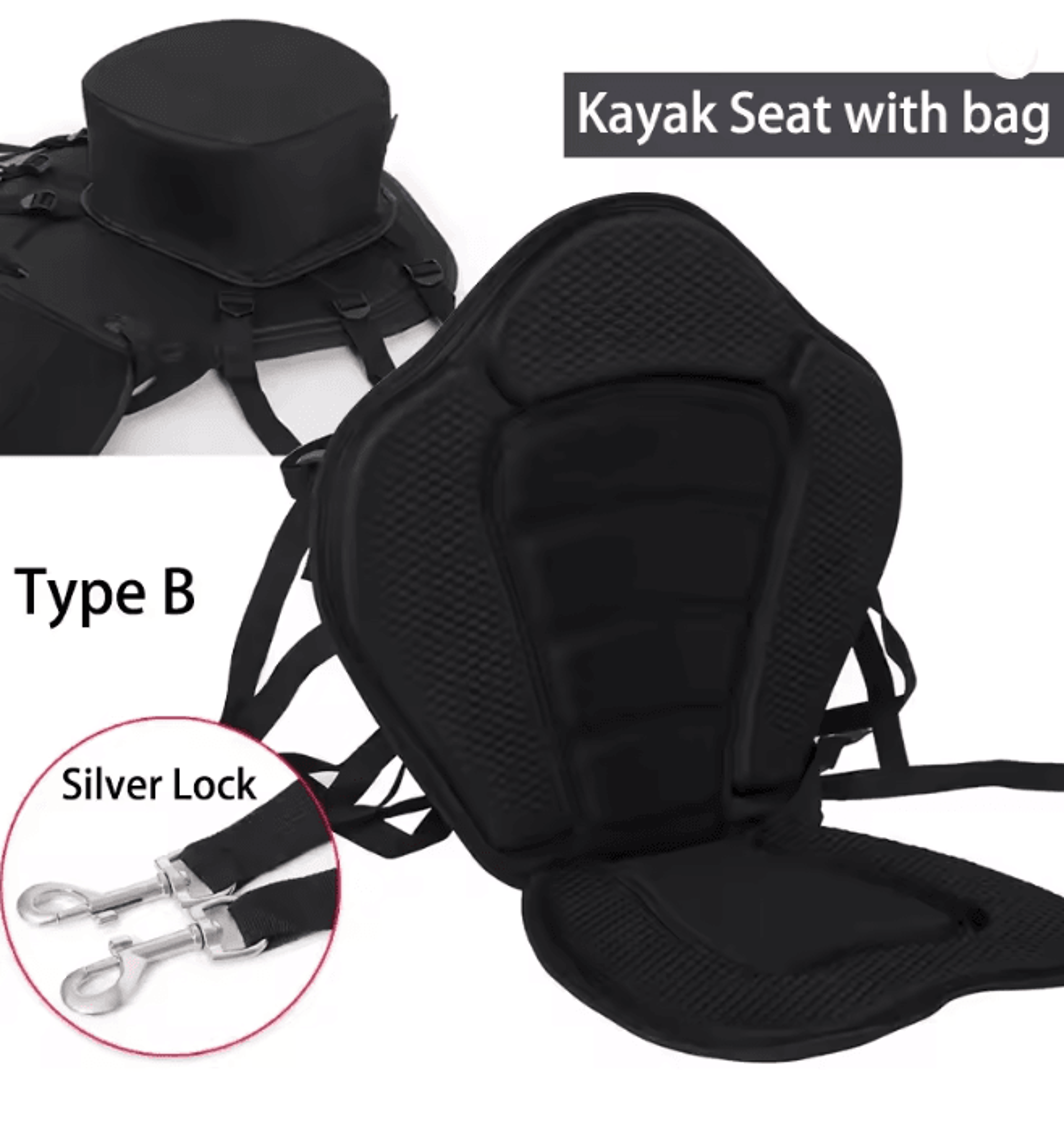 Adjustable Padded Kayak Seat With Backrest And Detachable Storage Bag 6
